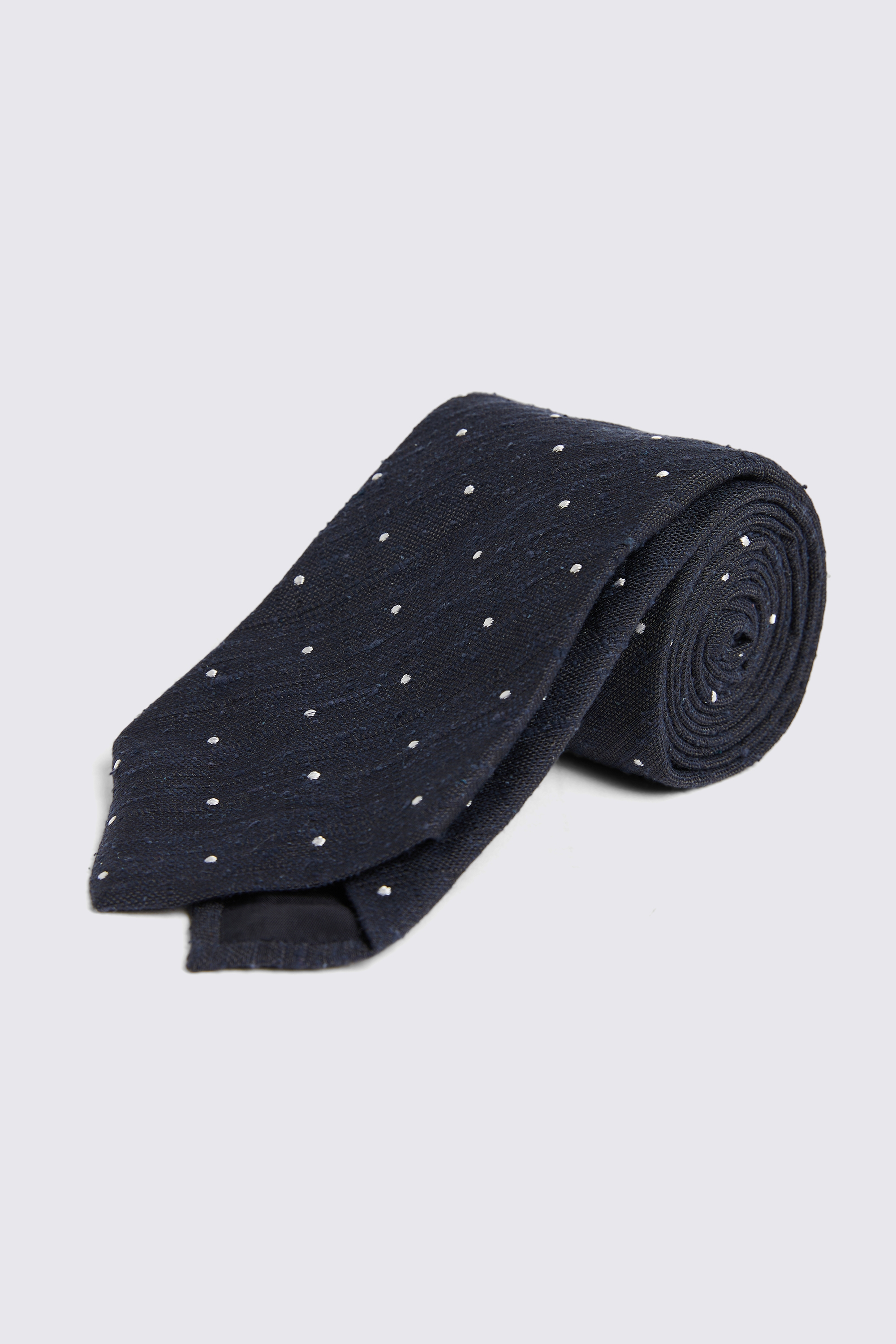 Italian Bottinelli Navy & White Spot Tie
