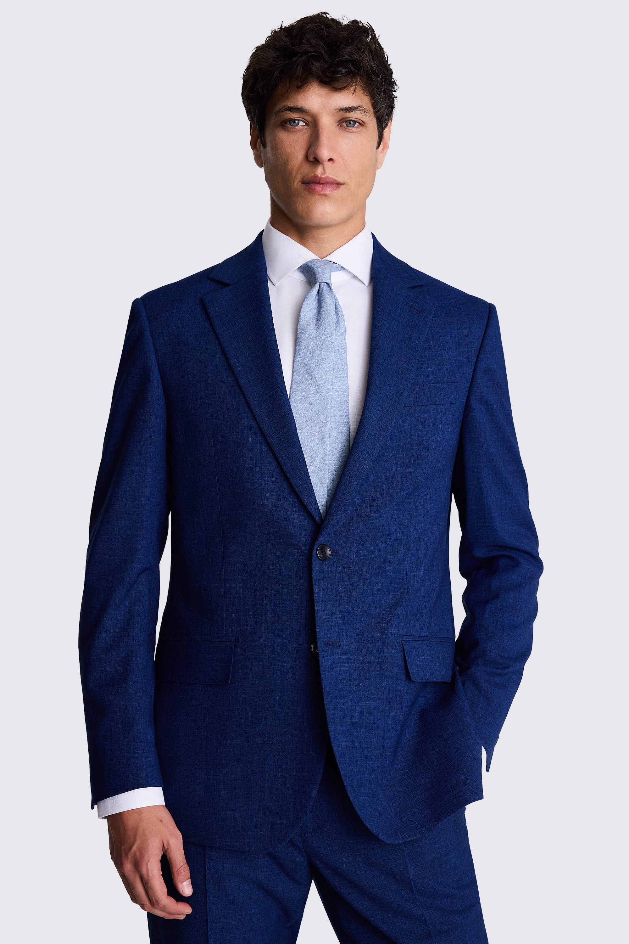 Custom Made blue slub suit