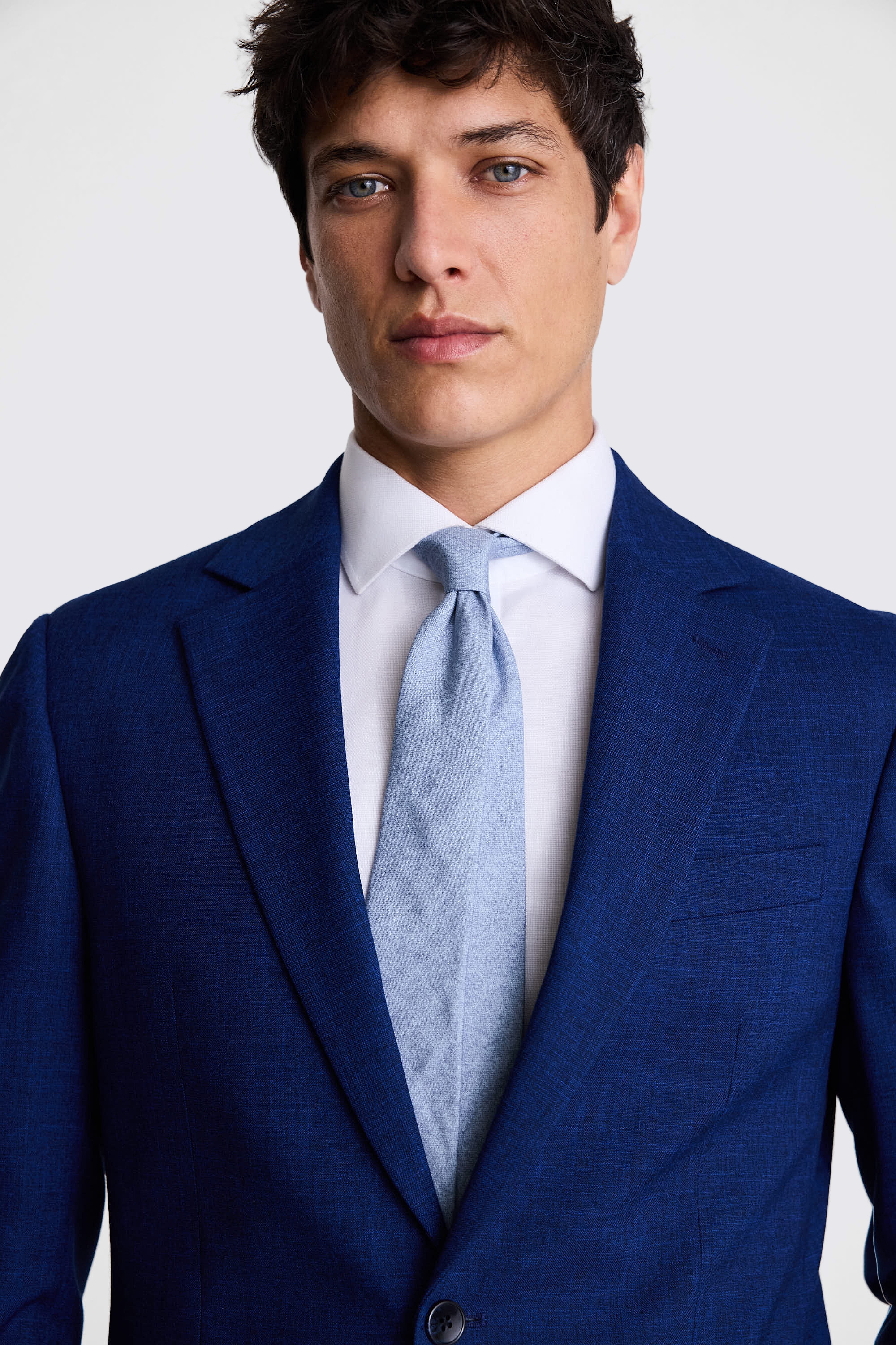 Custom Made blue slub suit