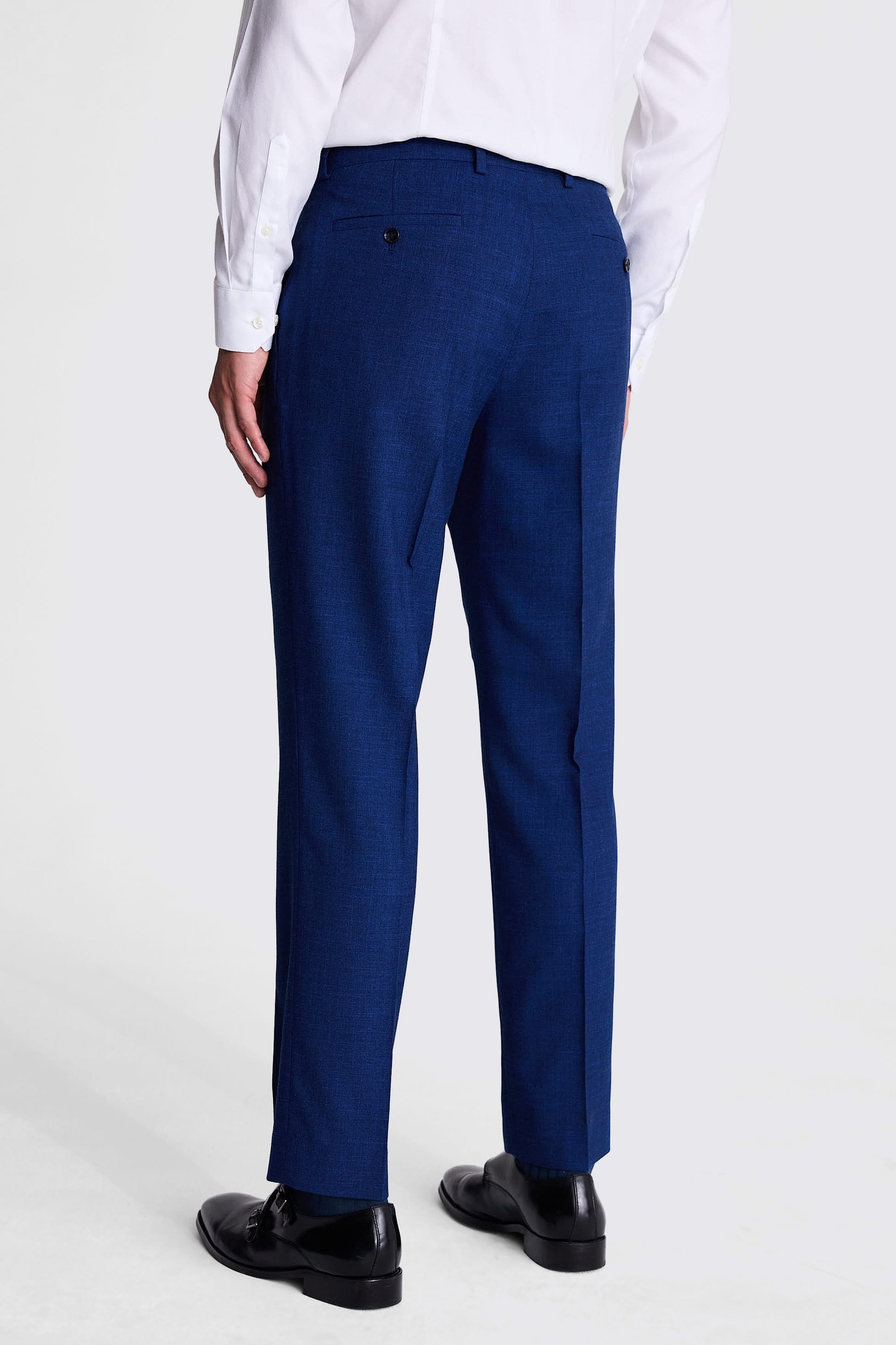 Tailored Fit Blue Slub Pants