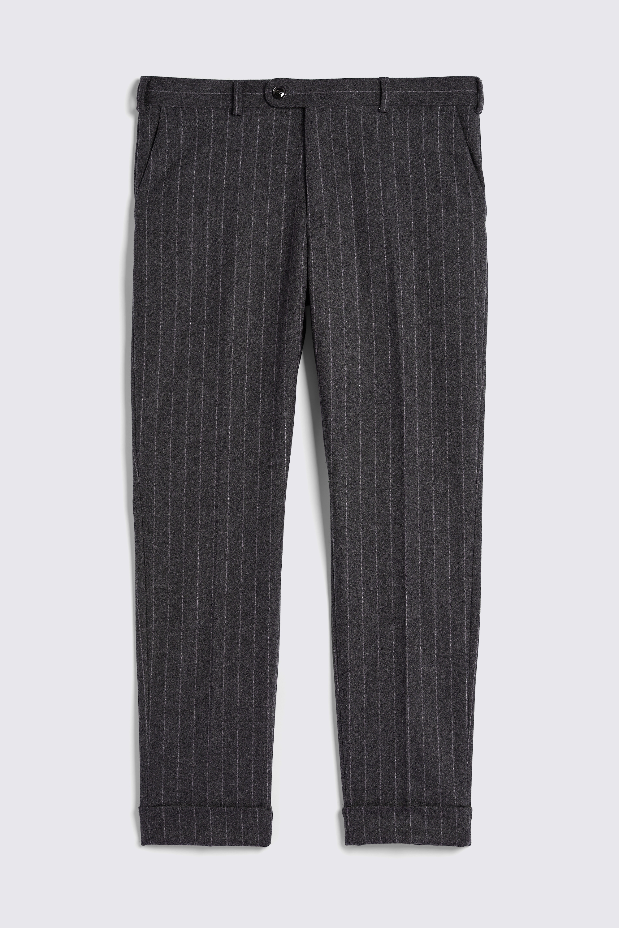 Charcoal Flannel Stripe Trousers