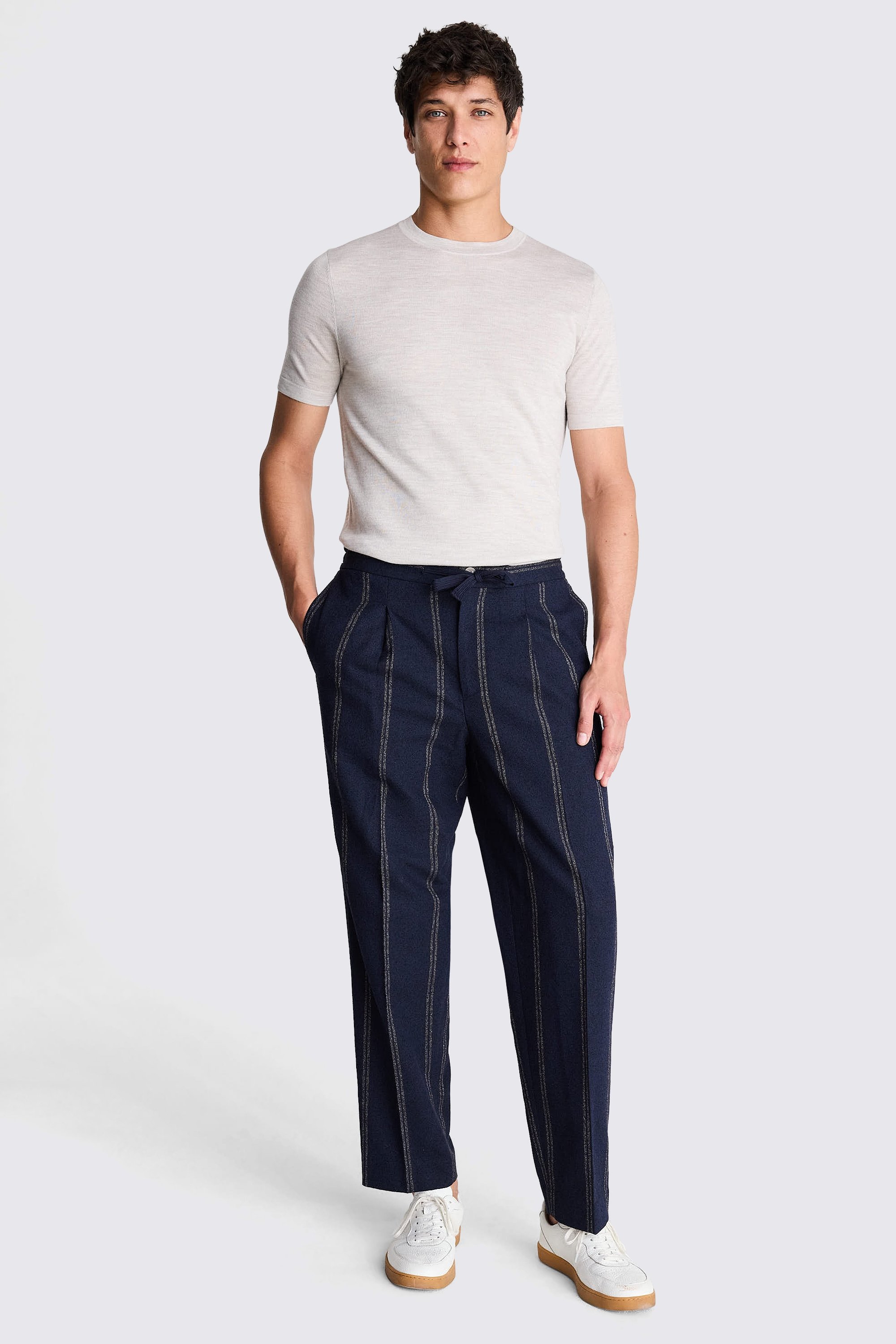 Navy Stripe Beach Pants