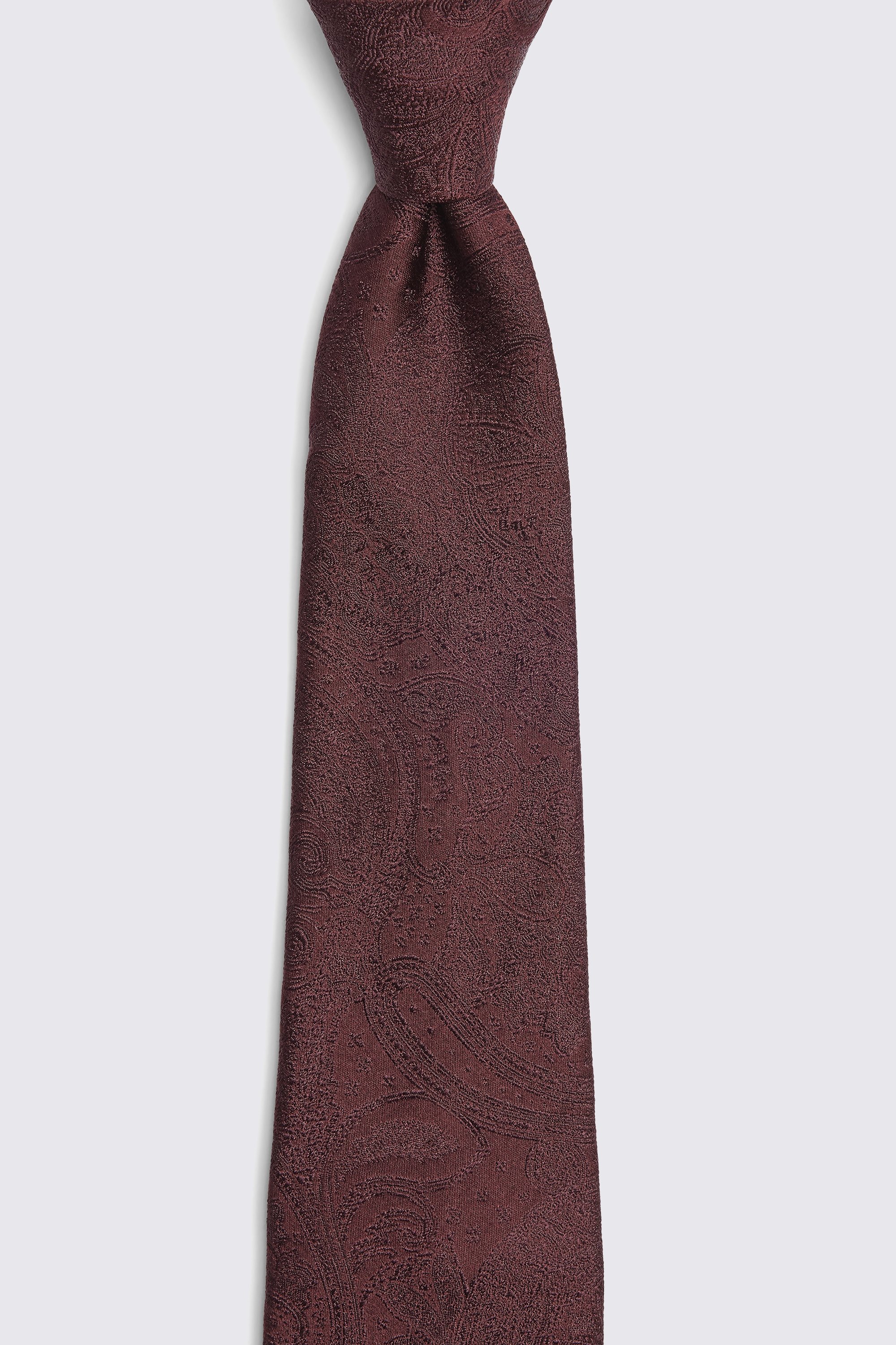 Burgundy Wedding Paisley Tie