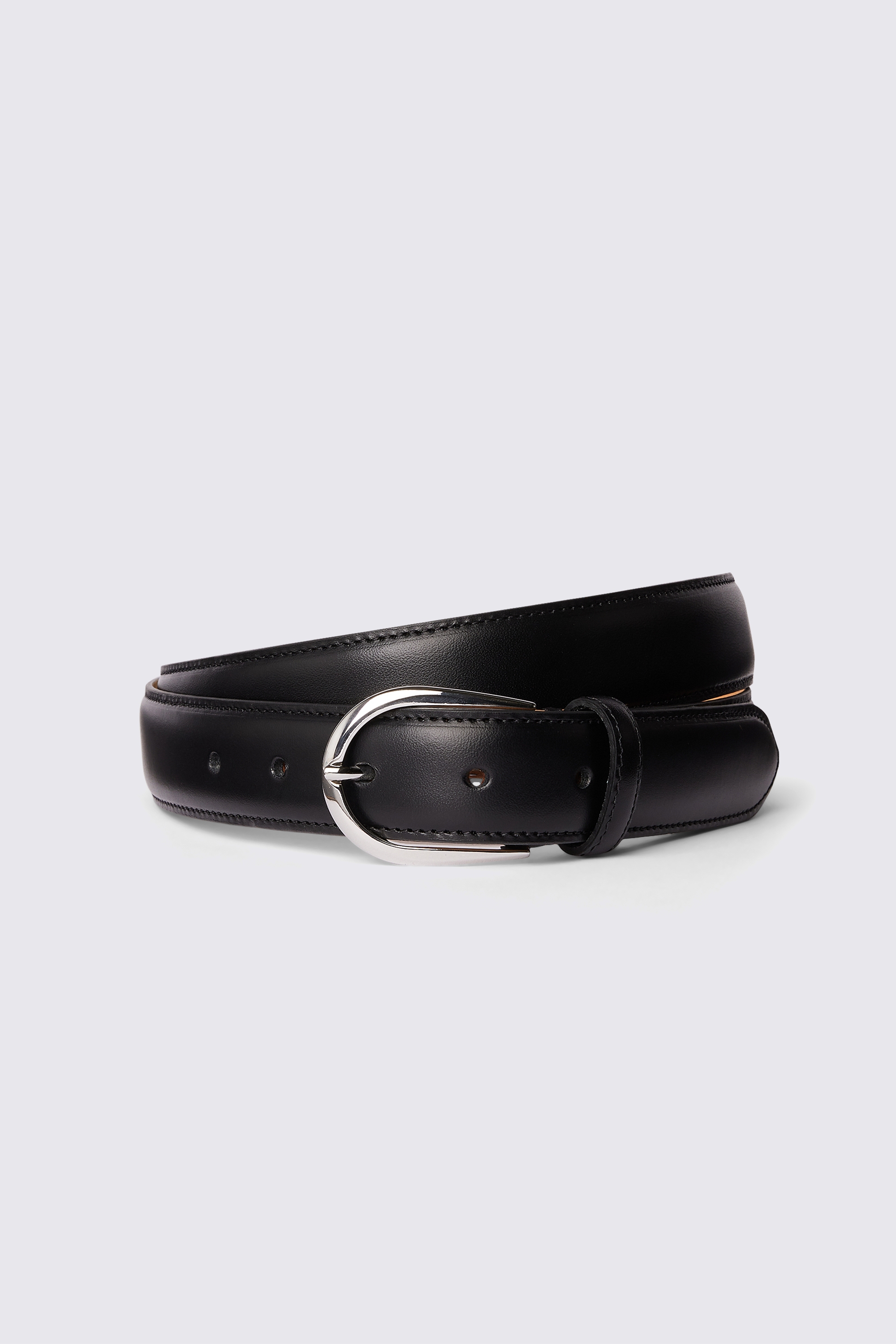 Italian Black Leather Belt