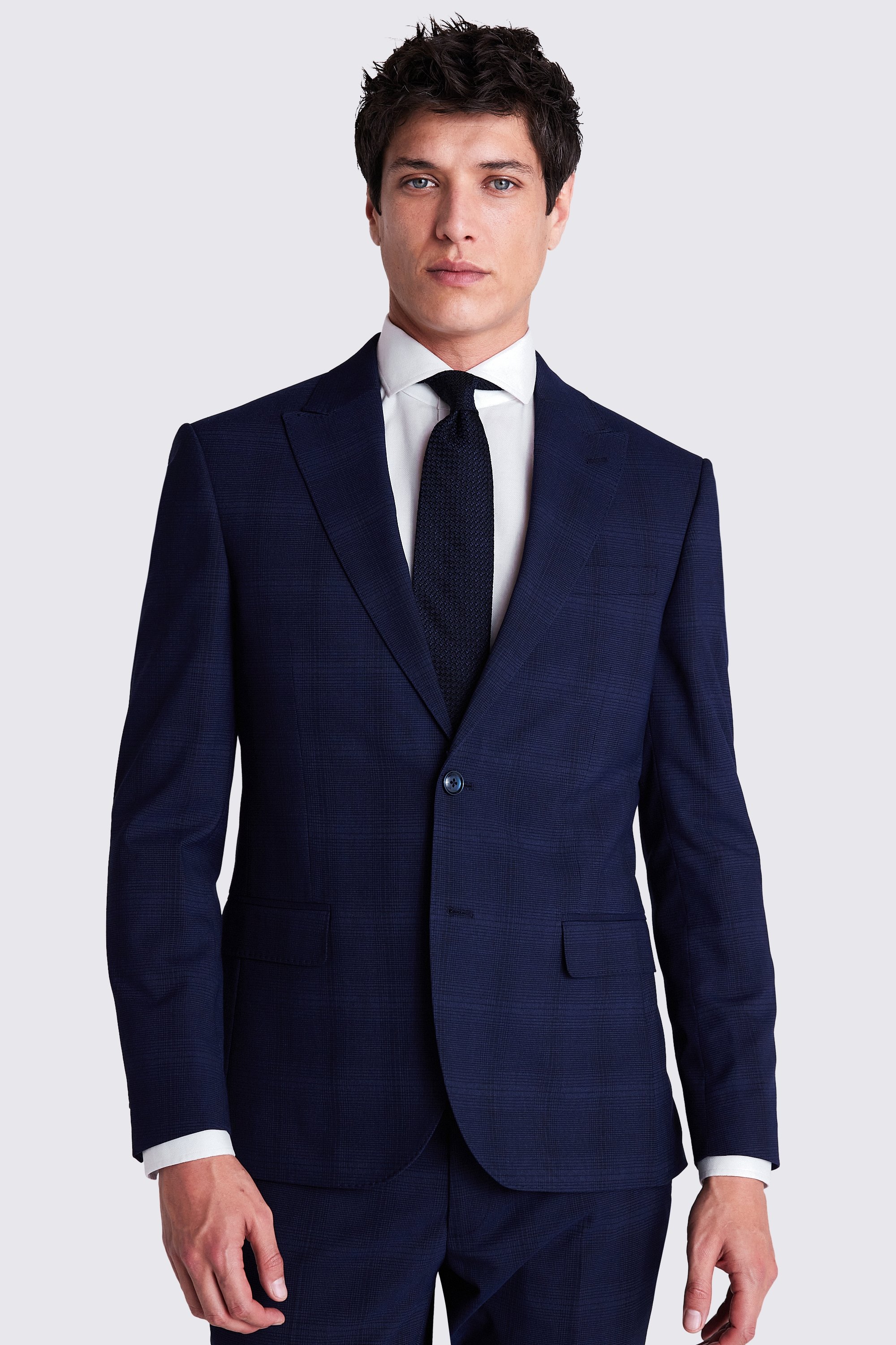 Slim Fit Navy Check Suit
