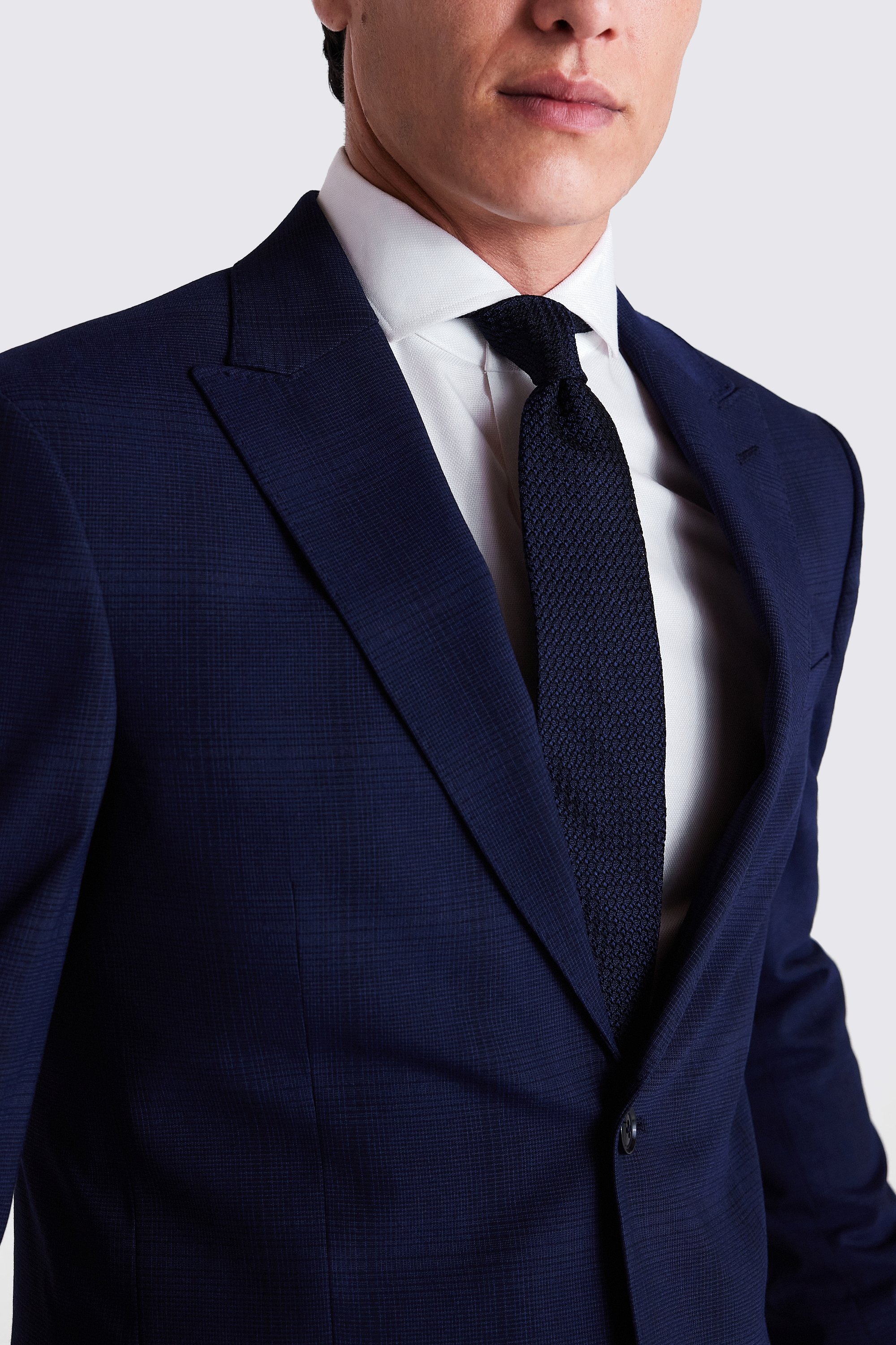 Slim Fit Navy Check Suit