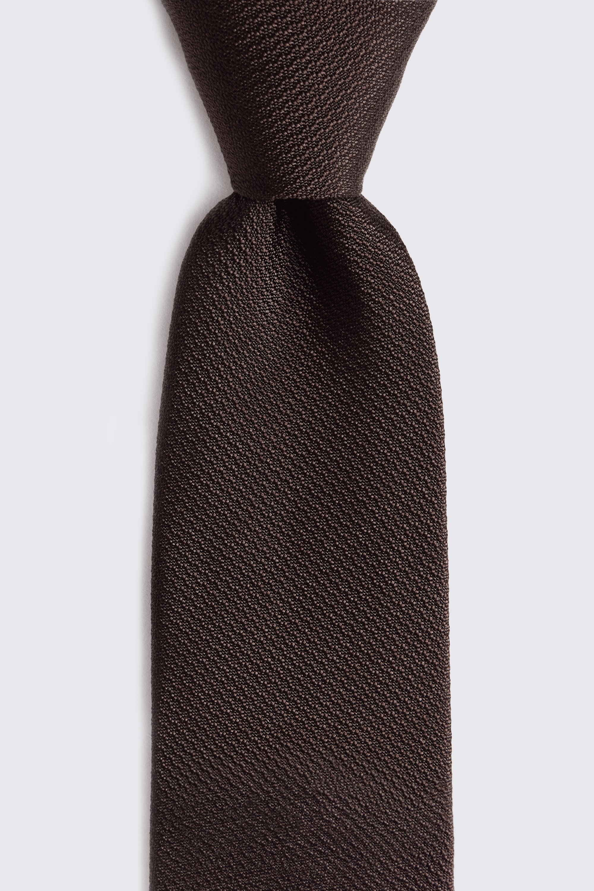 Dark Brown Silk Semi Plain Tie