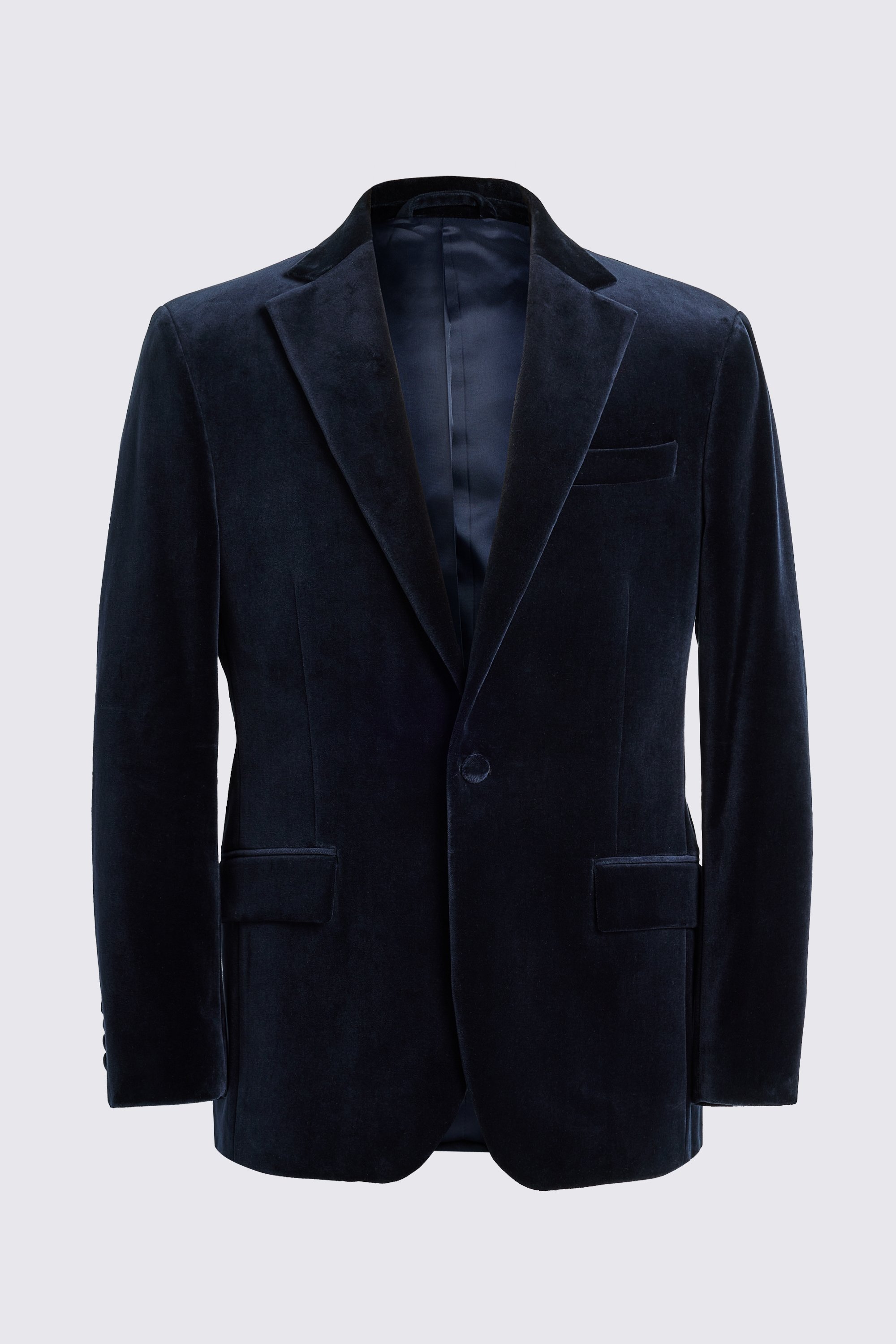 Tailored Fit Navy Velvet Jacket