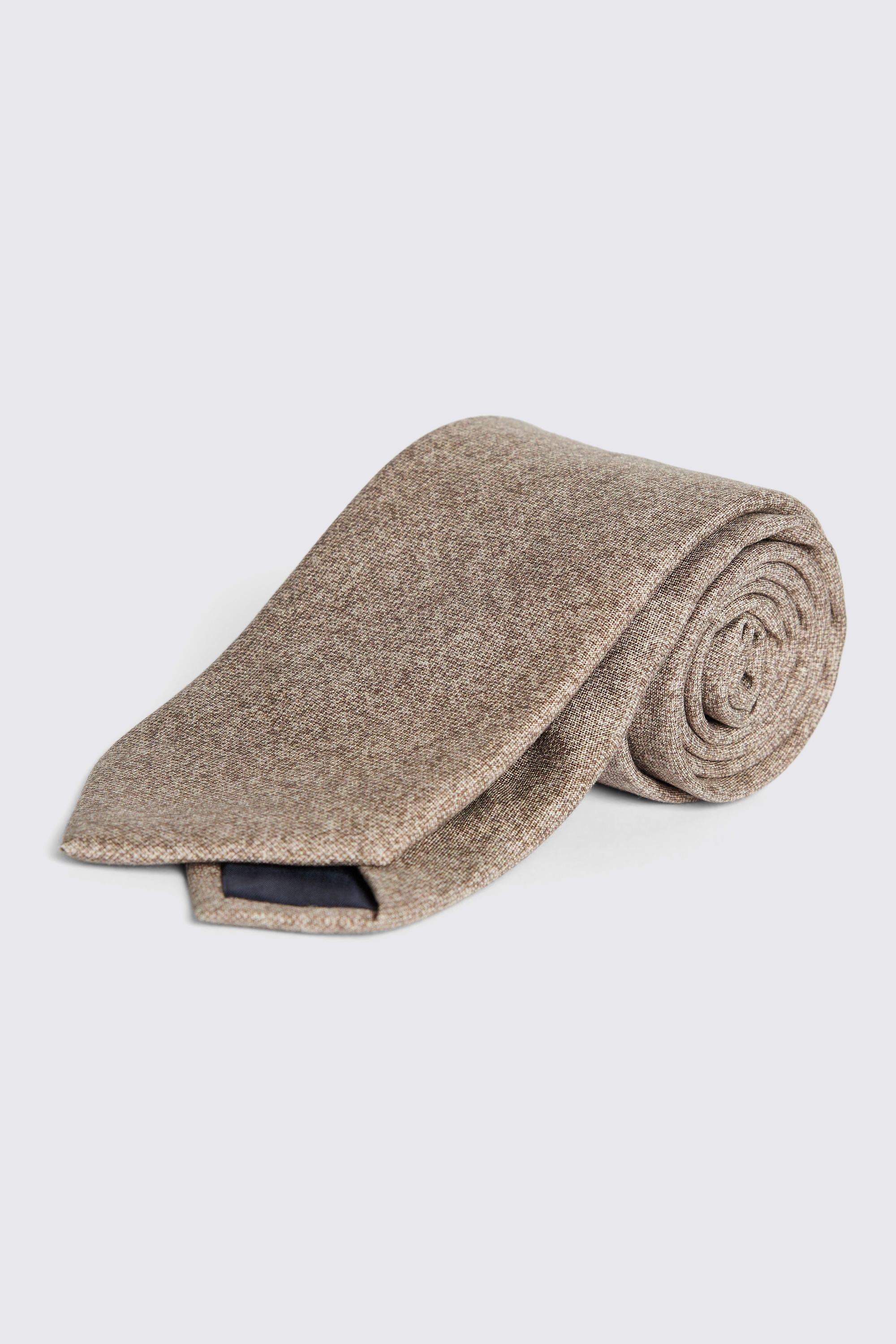 Bottinelli Taupe Semi-Plain Silk Tie
