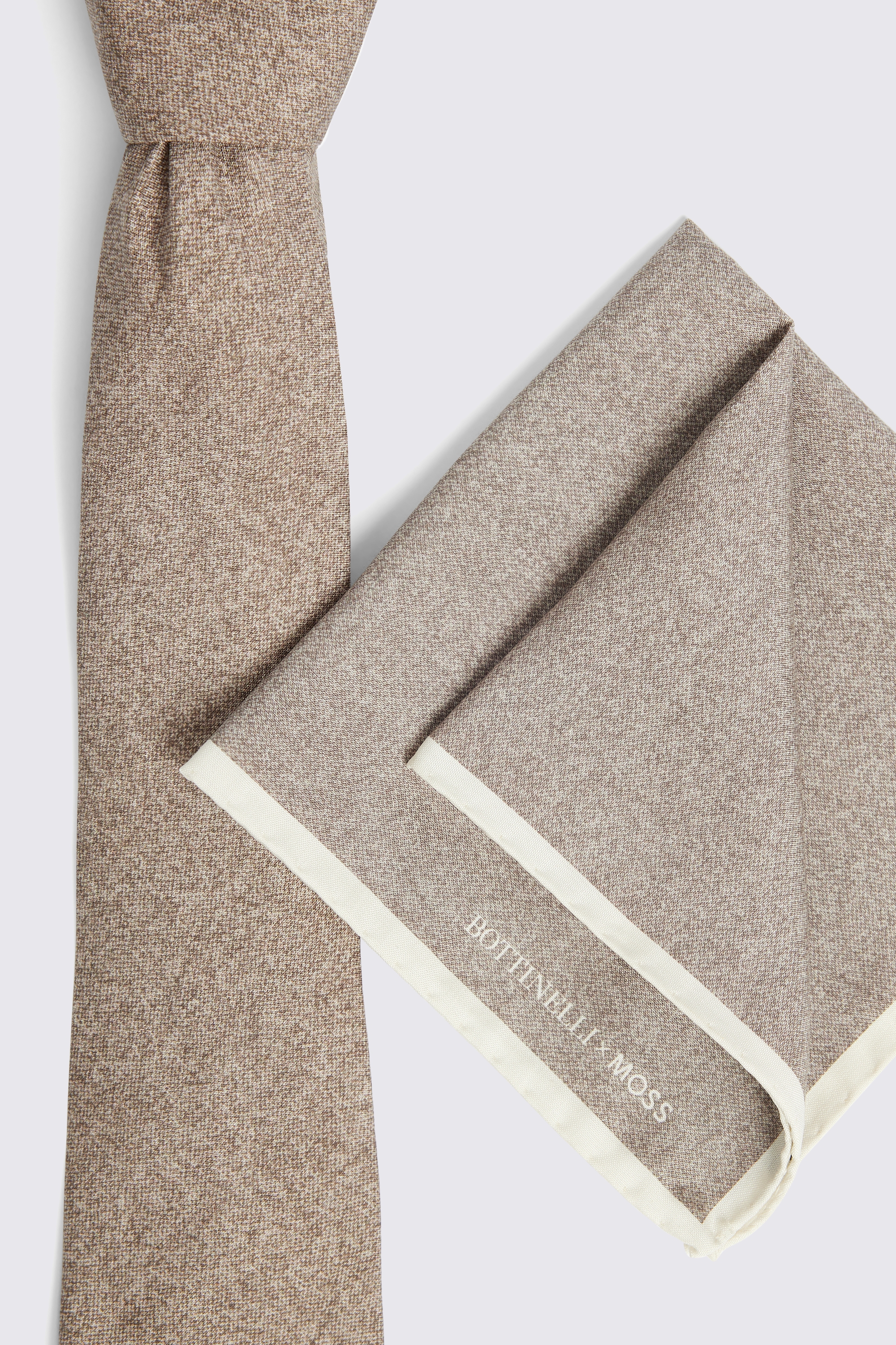 Bottinelli Taupe Semi-Plain Silk Tie