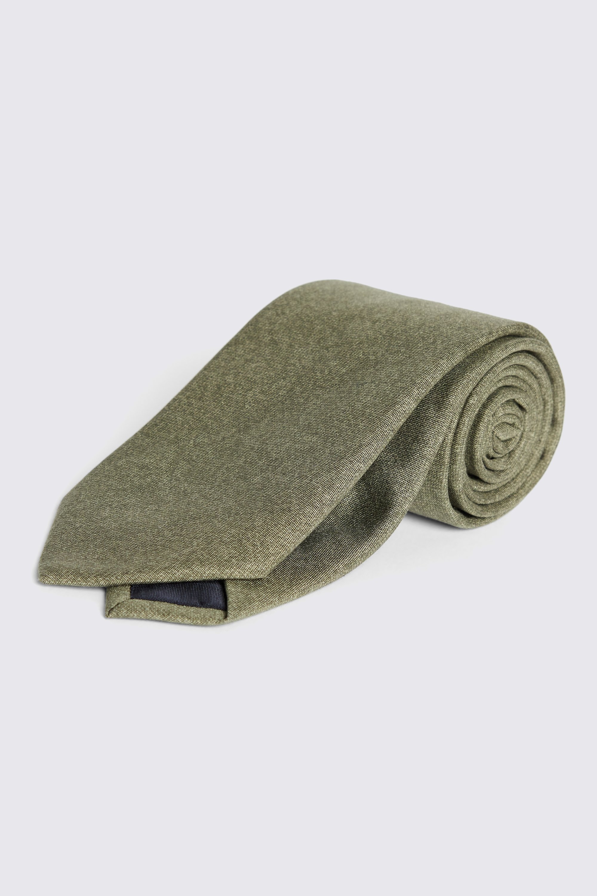 Bottinelli Olive Semi-Plain Silk Tie
