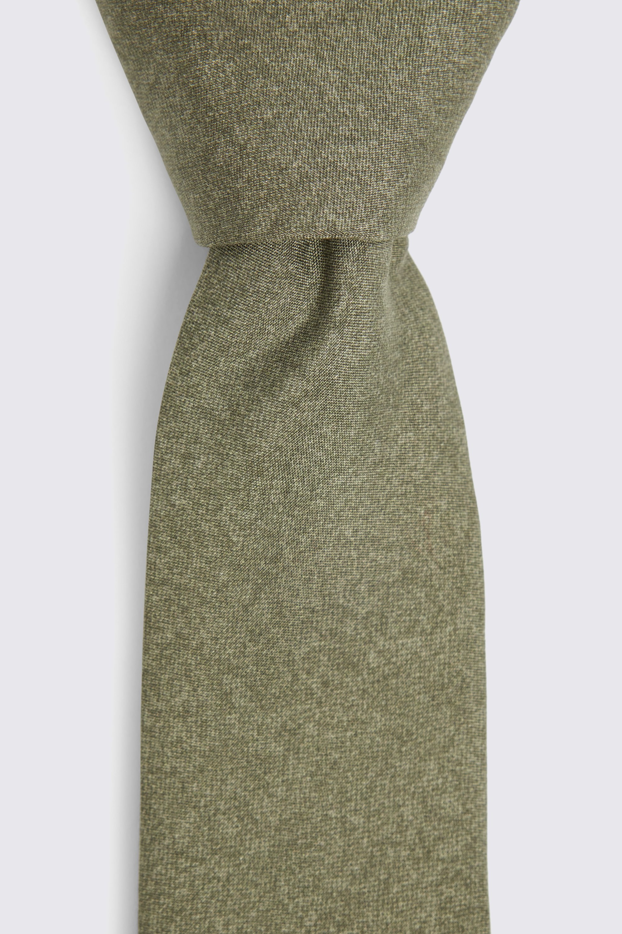 Bottinelli Olive Semi-Plain Silk Tie
