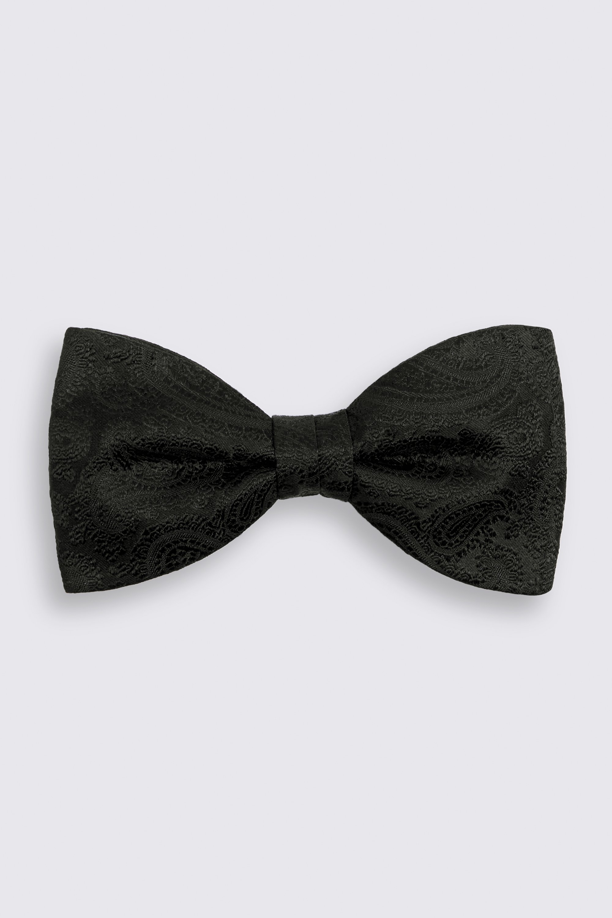 Black Silk Paisley Ready-Tie Bow Tie