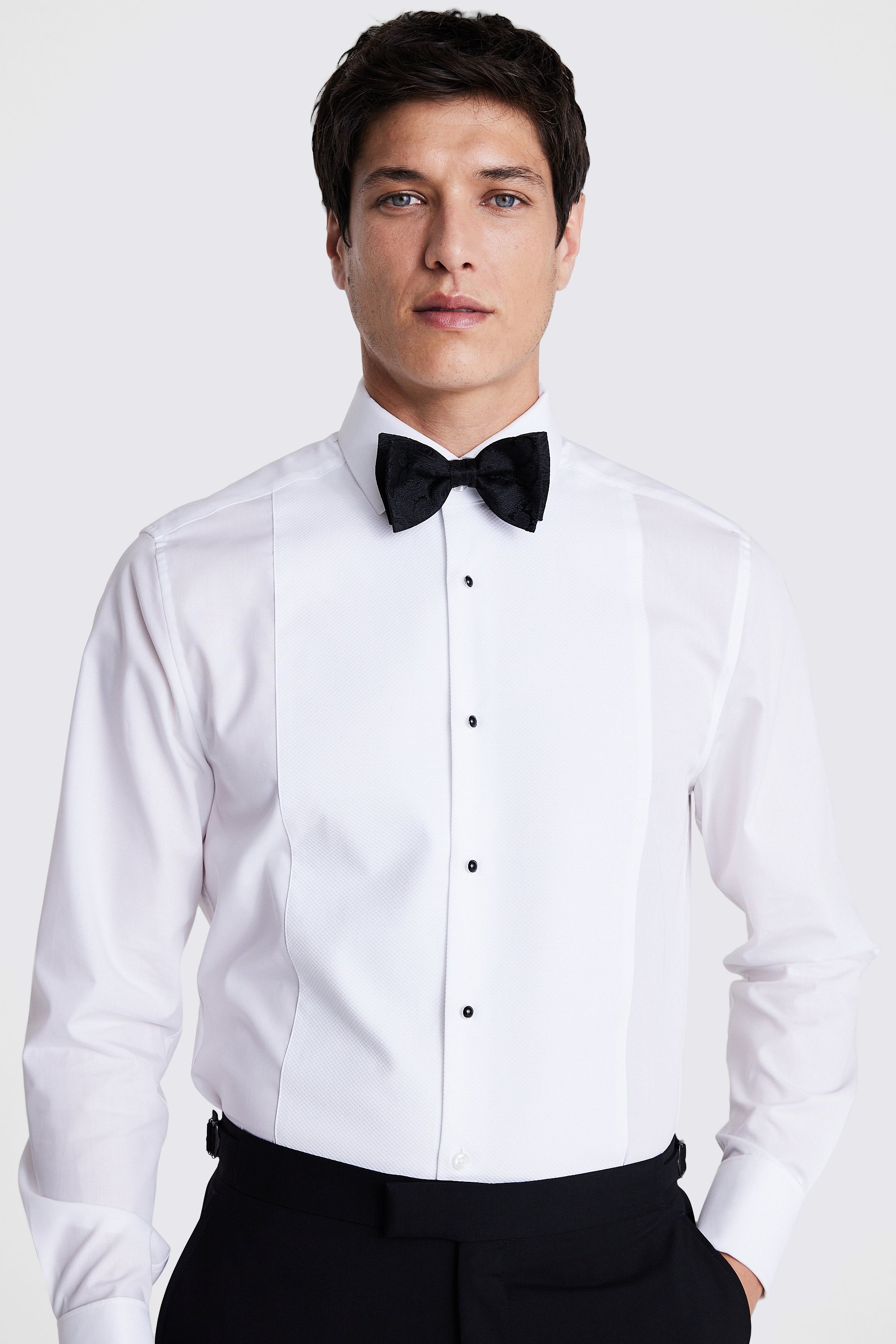 Black Silk Paisley Ready-Tie Bow Tie