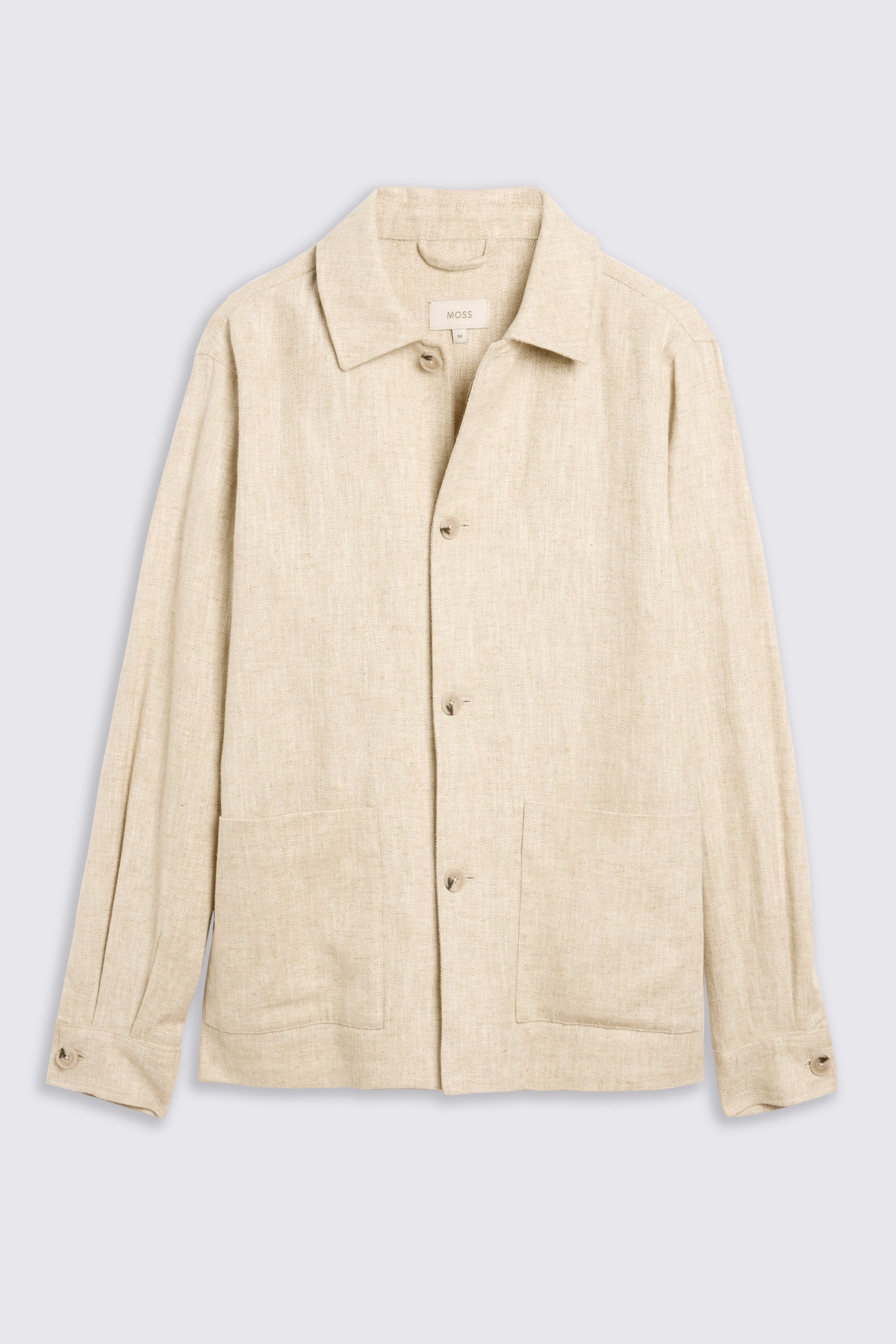 Ecru Herringbone Simplified Shacket