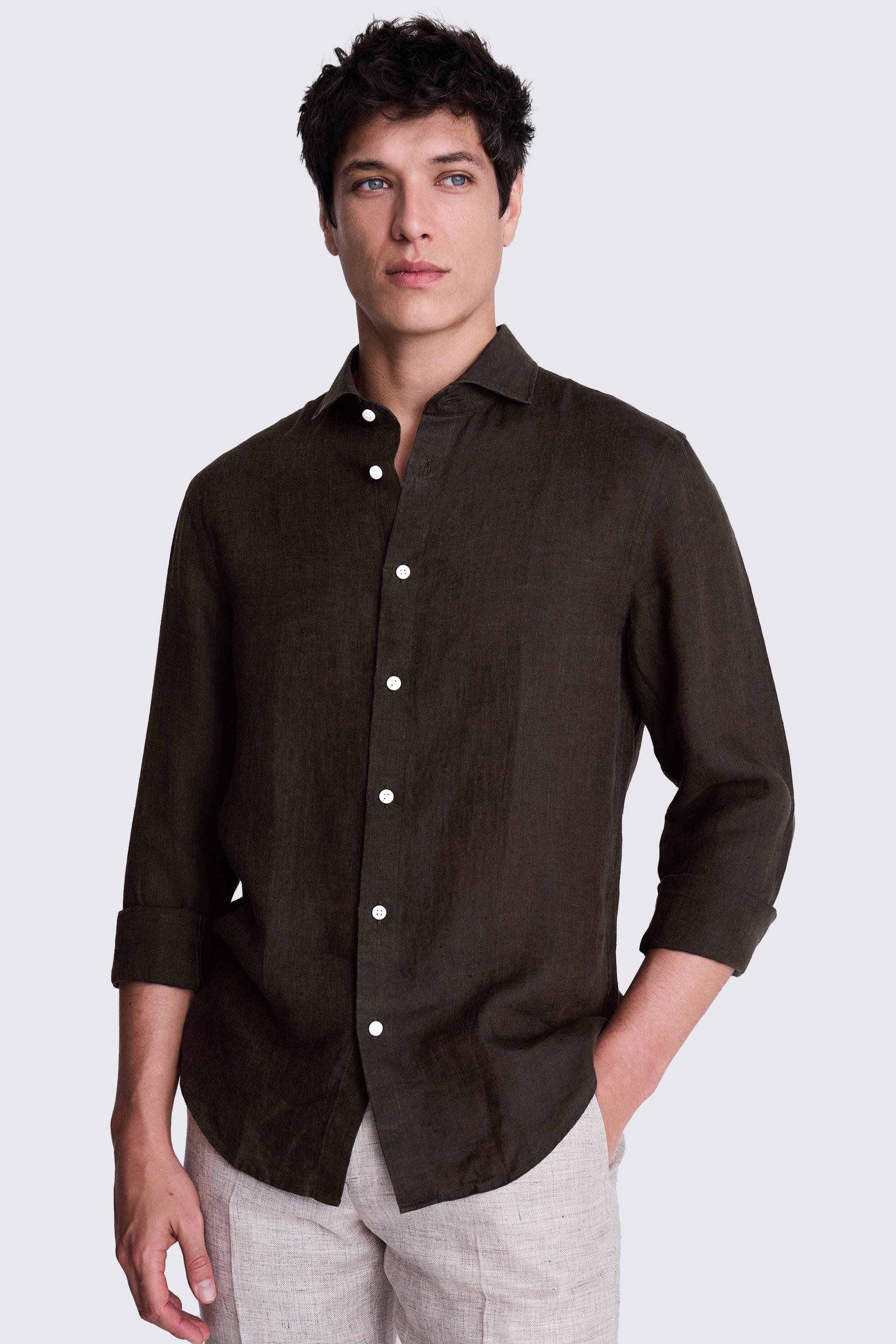 Chocolate Linen Shirt