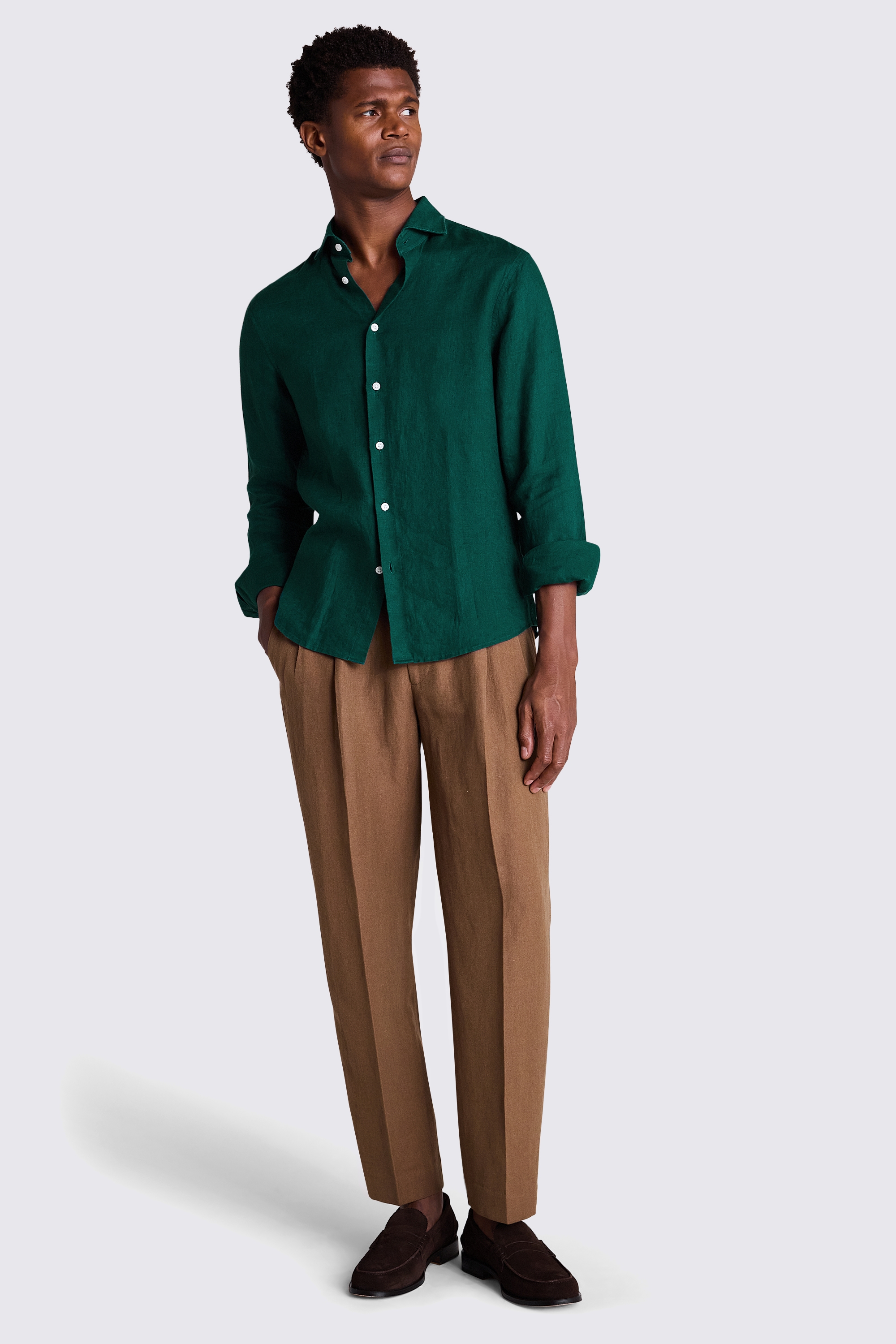 Emerald Green Linen Shirt
