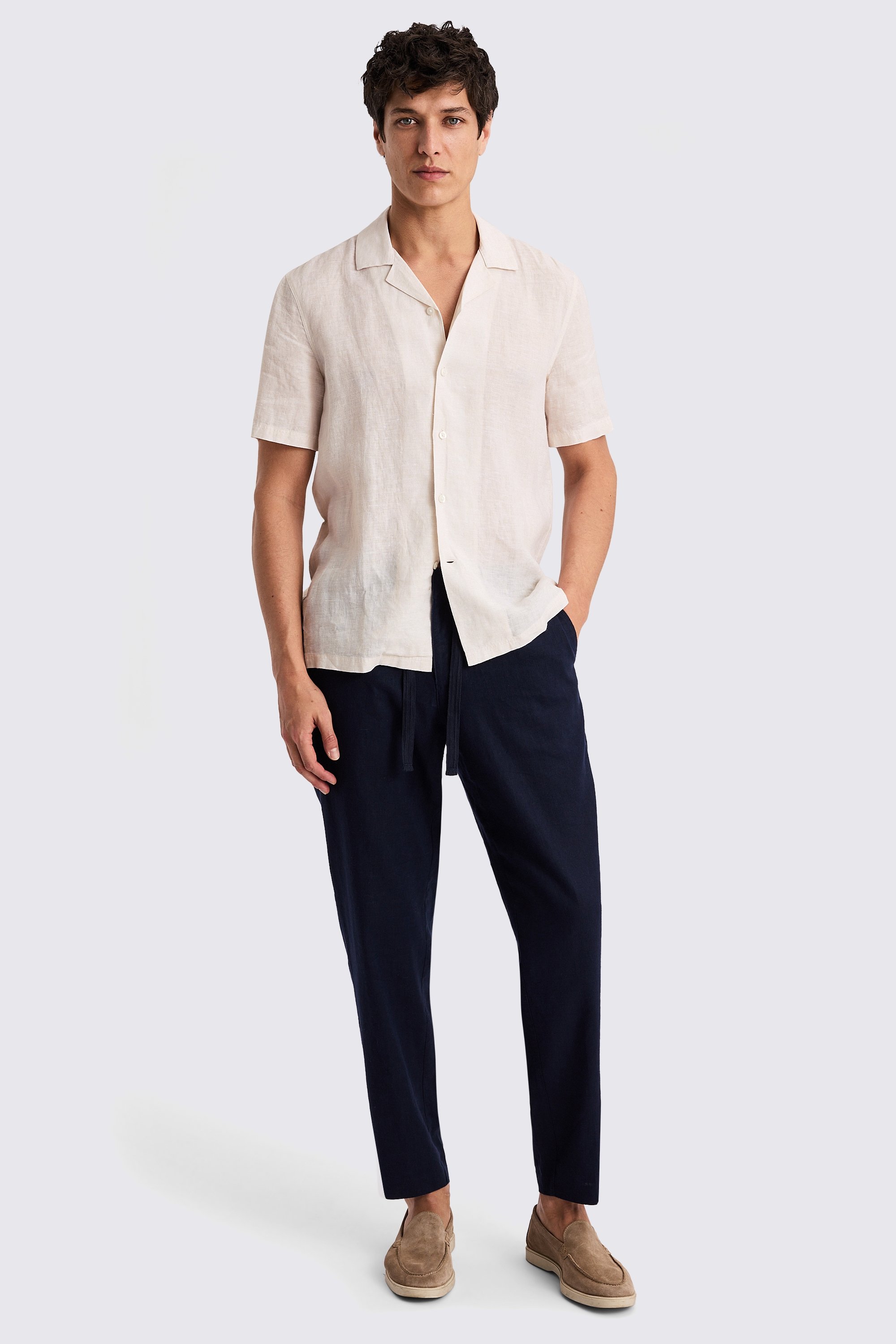 Off-White Cuban Collar Linen Shirt
