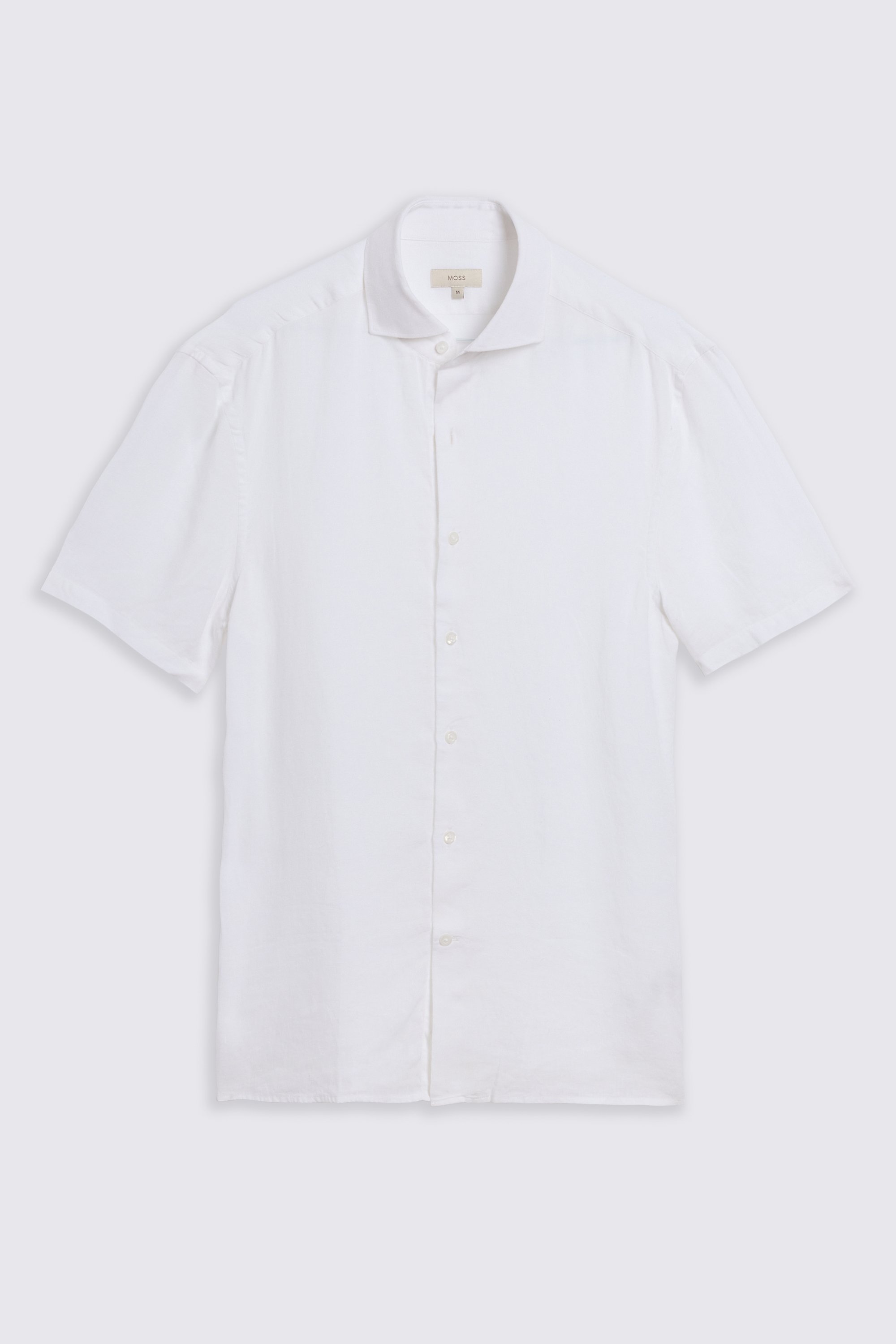 White Short Sleeve Linen Shirt