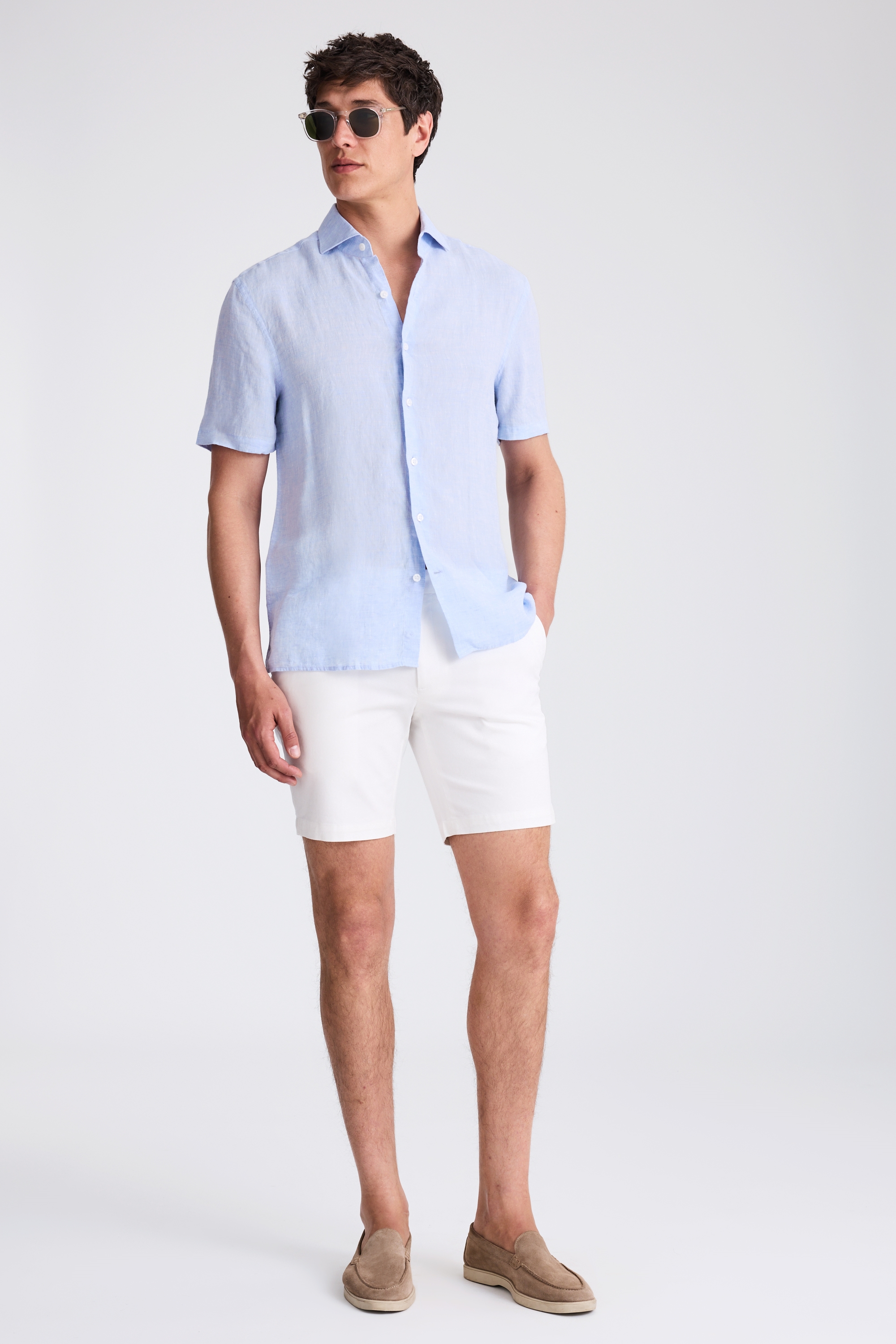 Sky Short Sleeve Linen Shirt