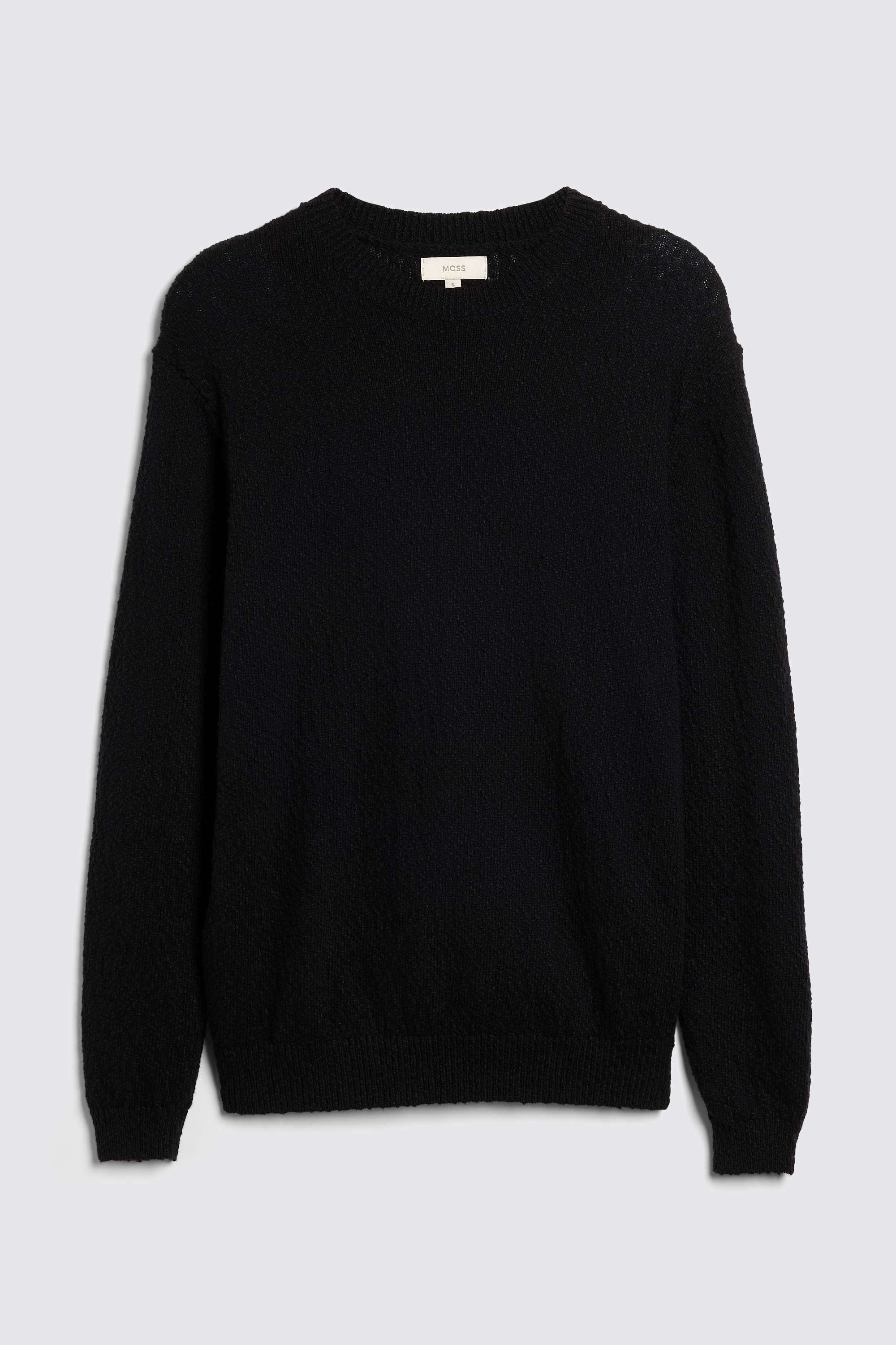 Black Slouchy Bouclé Crew Neck Jumper