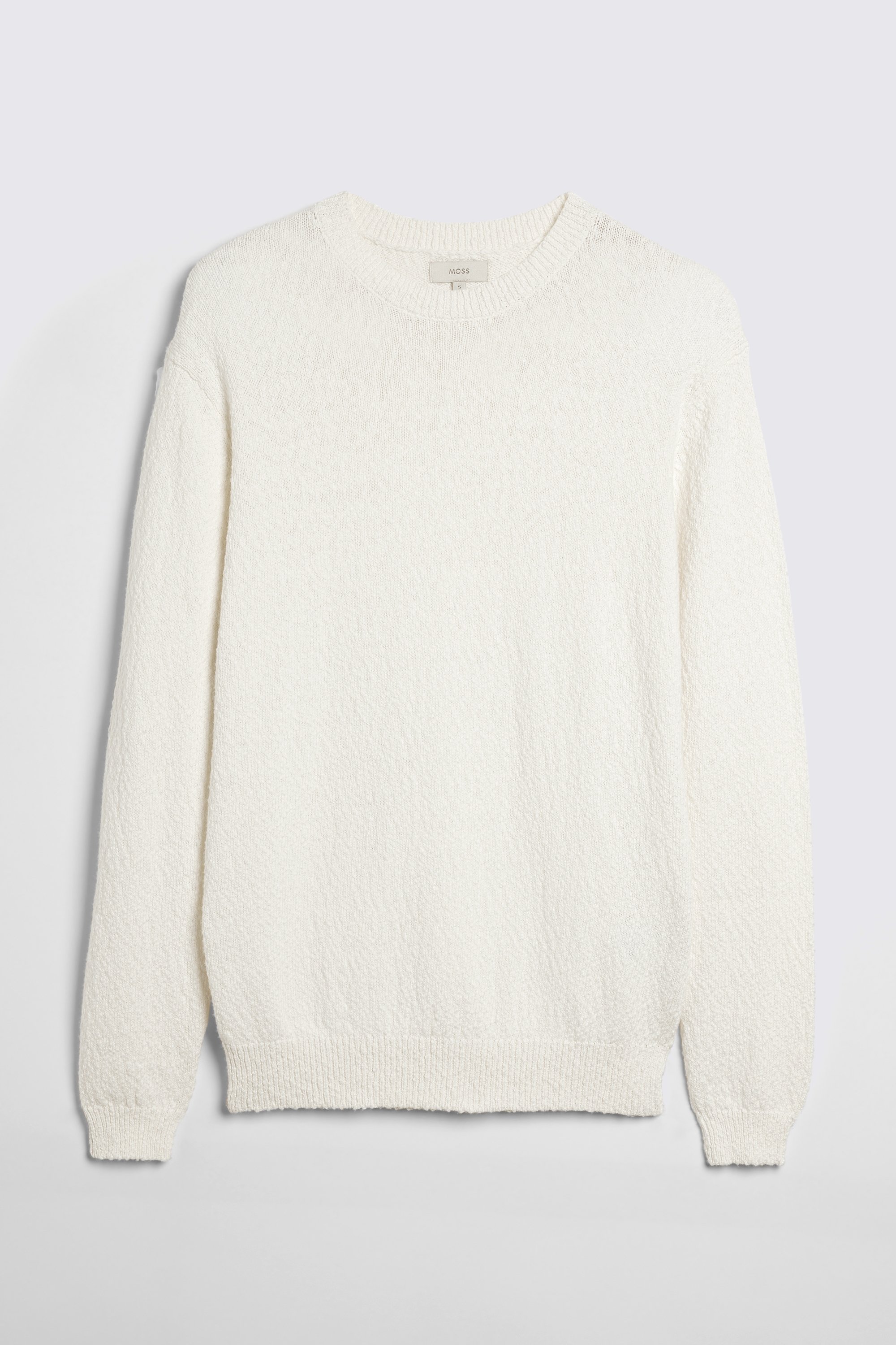 Ecru Slouchy Bouclé Crew Neck Jumper
