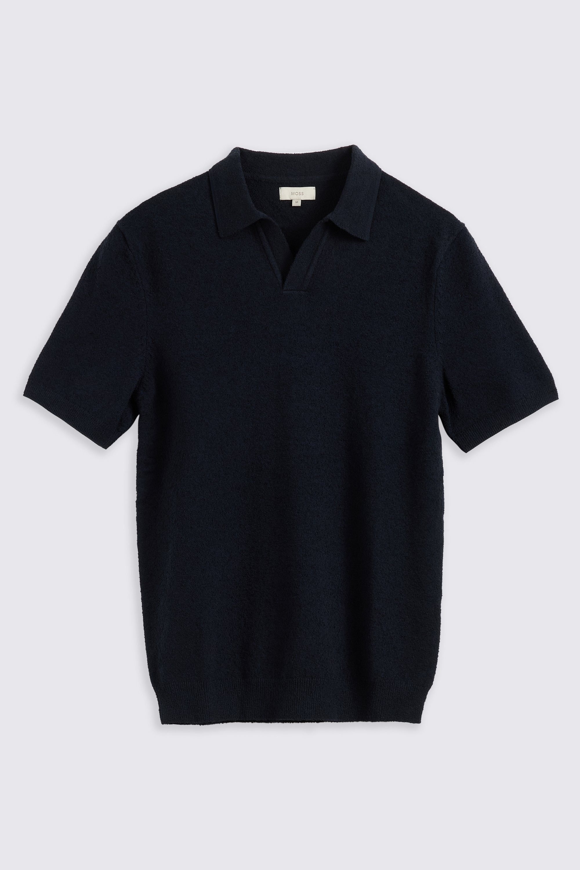 Navy Bouclé Skipper Polo