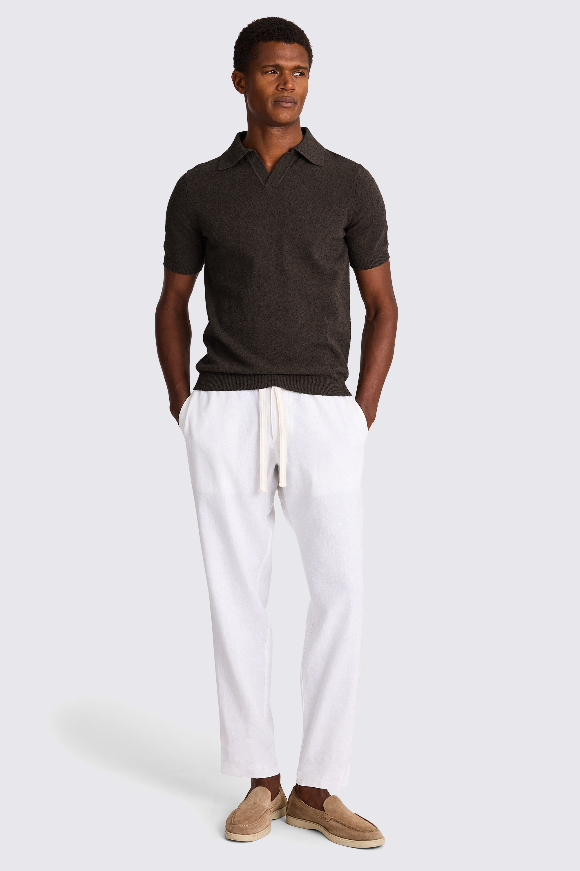 Brown Bouclé Skipper Polo
