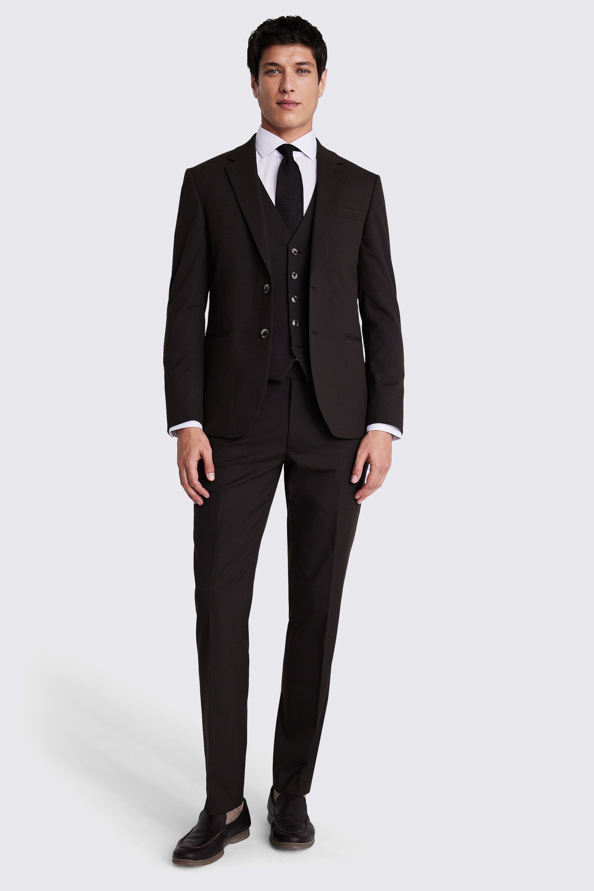 Slim Fit Brown Suit