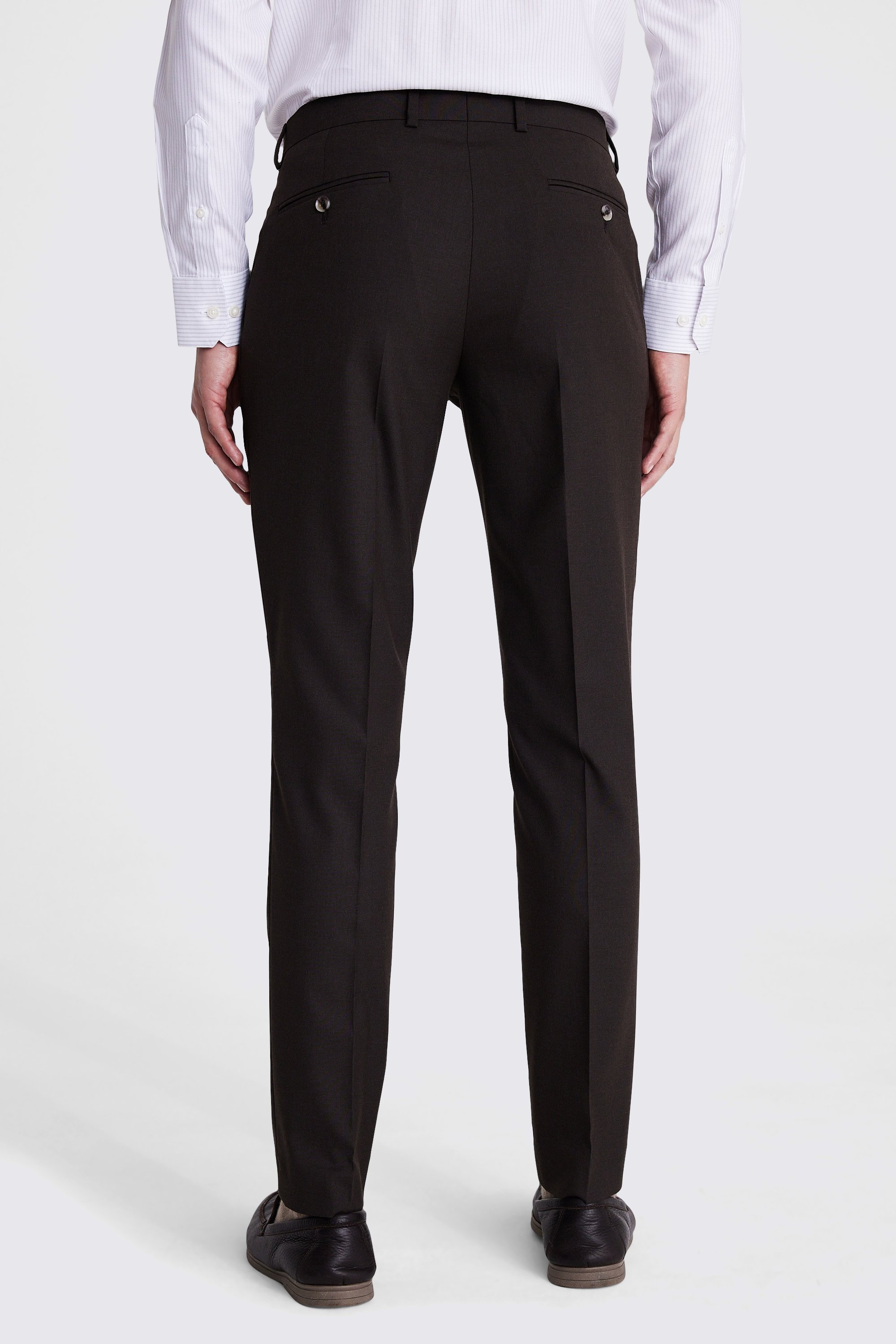 Slim Fit Brown Trousers