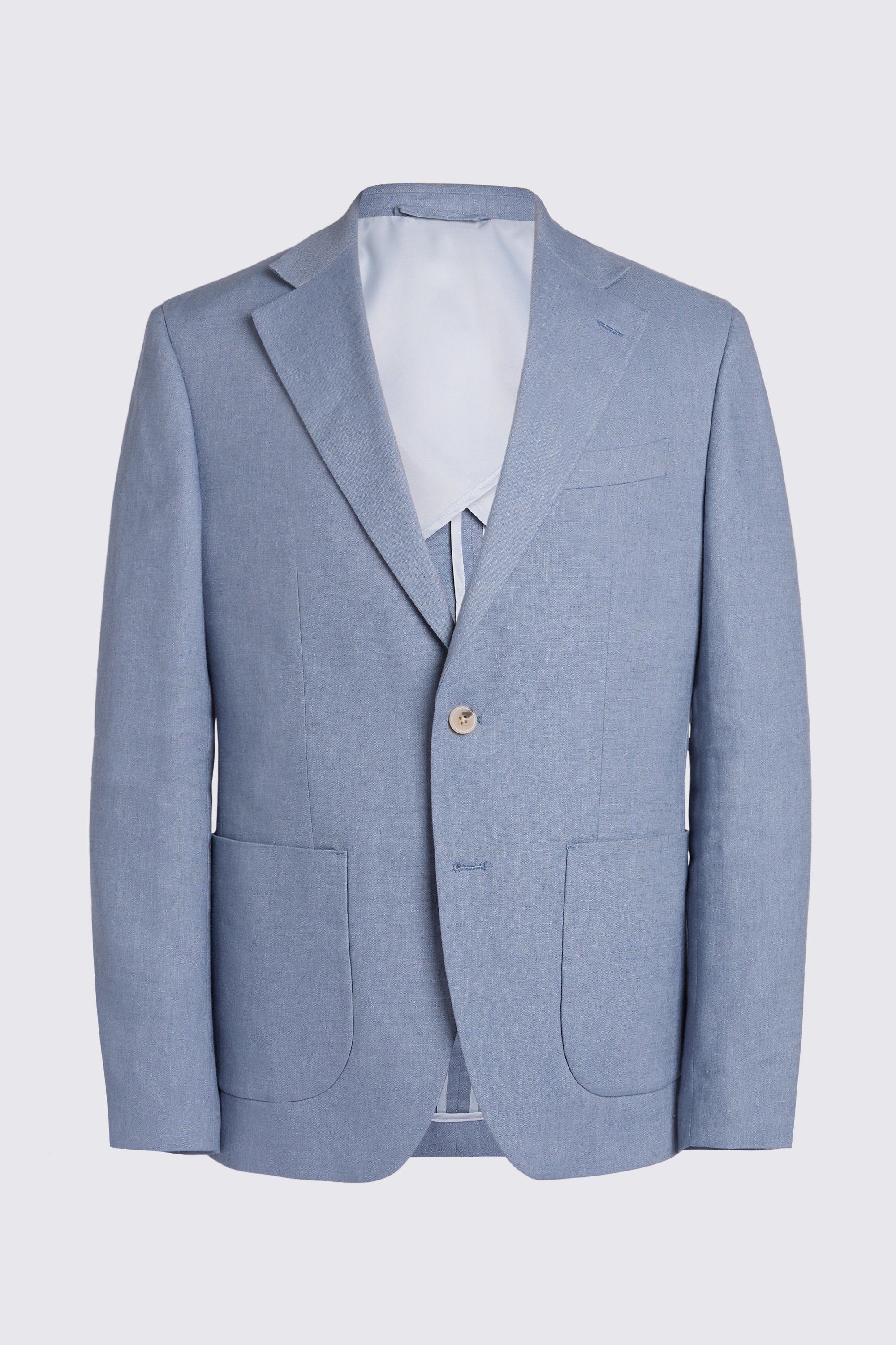 Custom Made steel blue matte linen suit