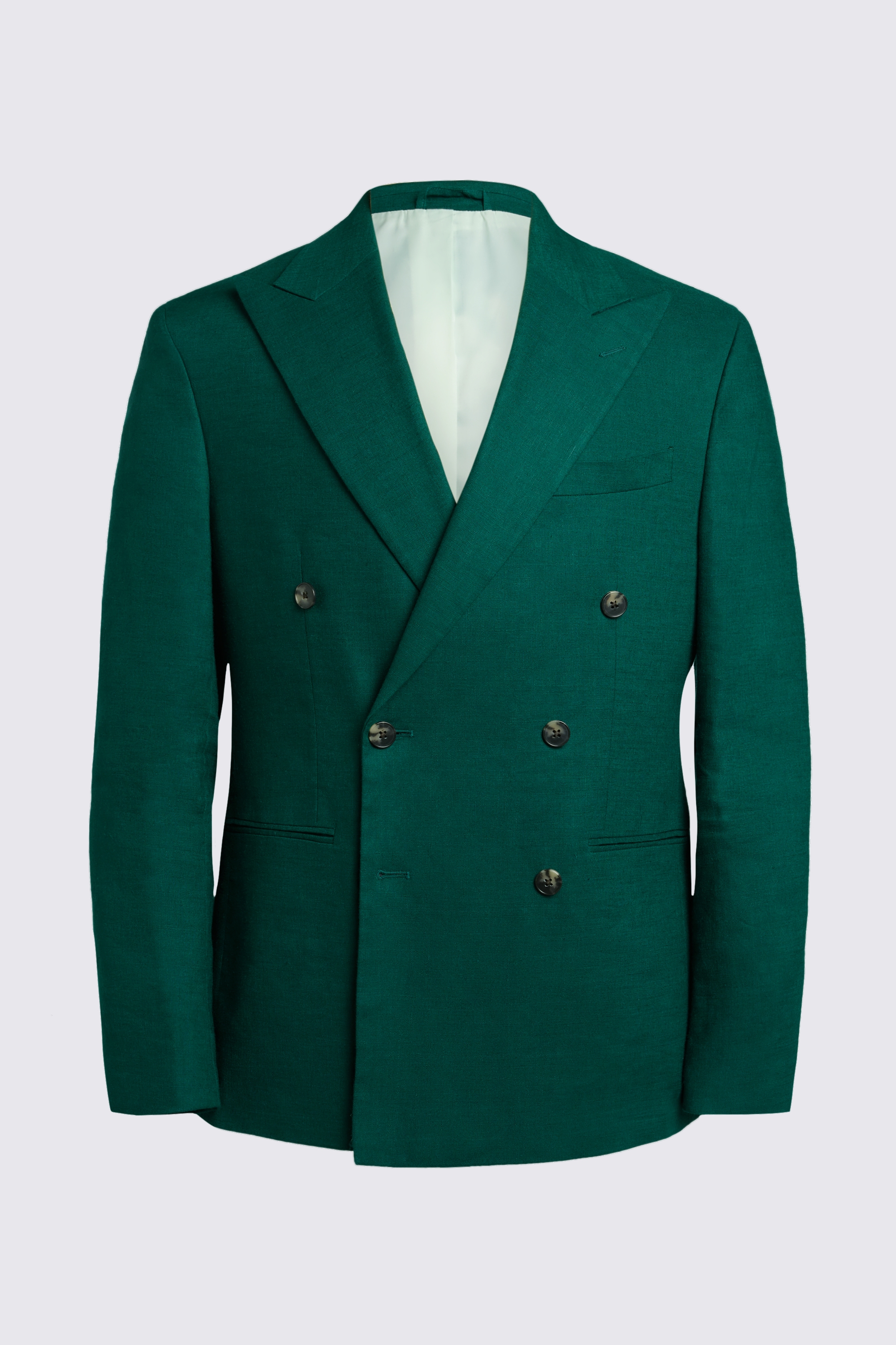 Slim Fit Emerald Matte Linen Jacket
