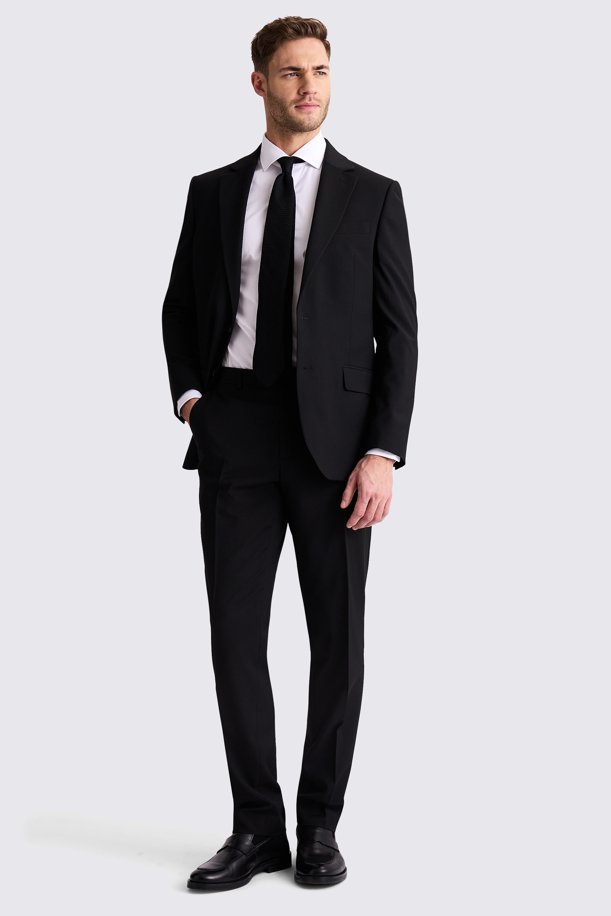 Tailored Fit Black Stretch Suit