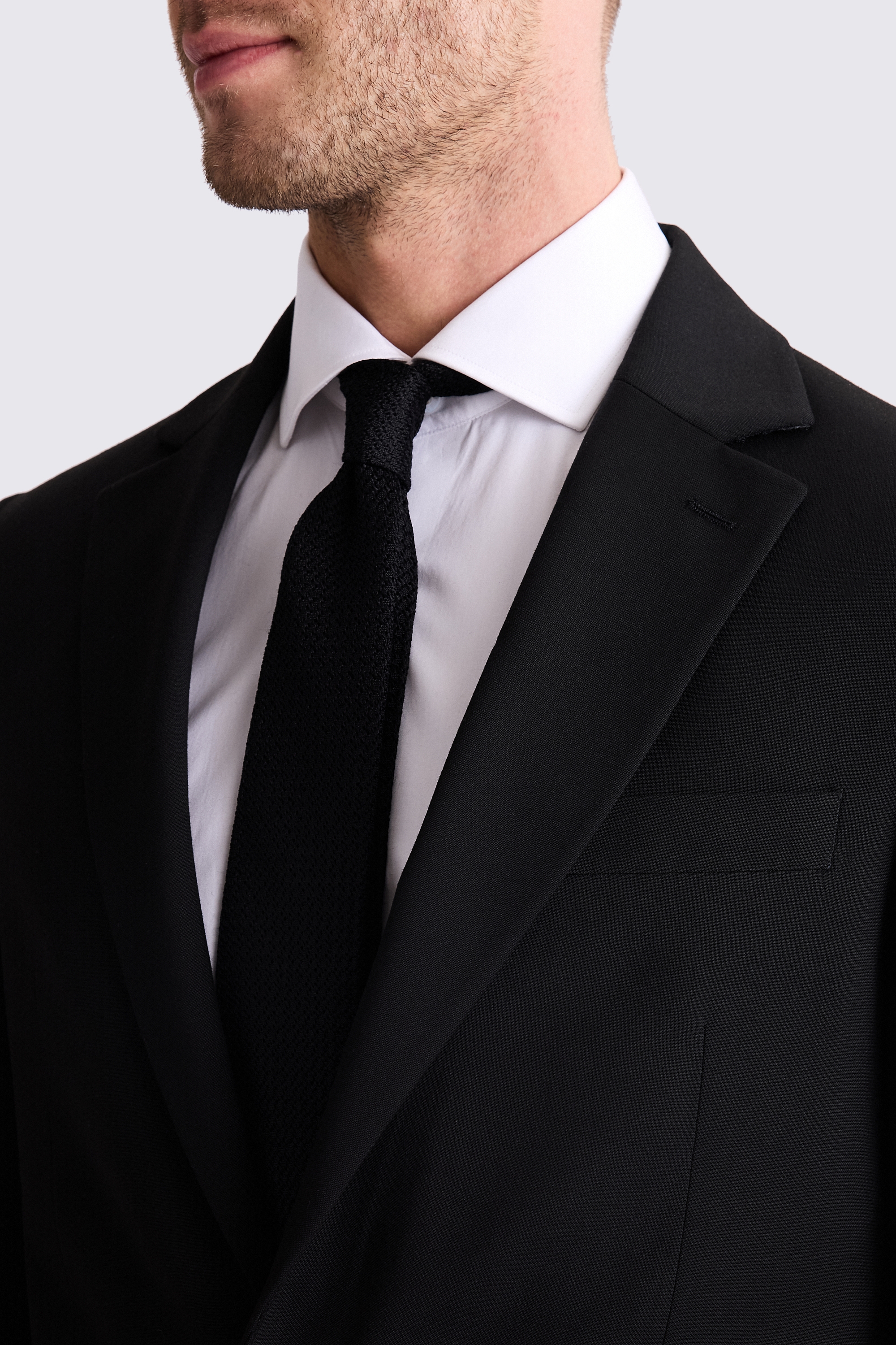 Tailored Fit Black Stretch Suit