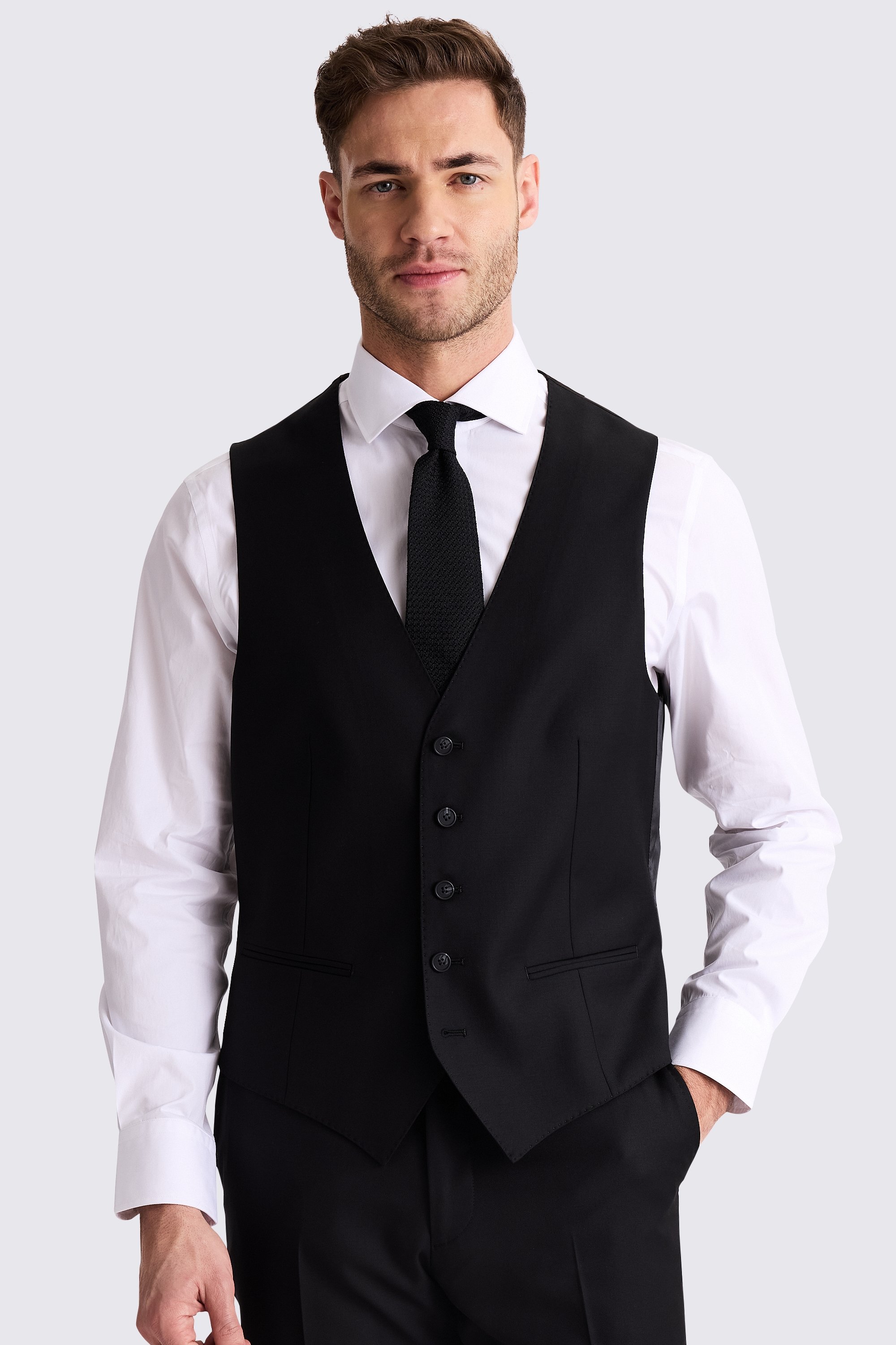 Tailored Fit Black Stretch Suit