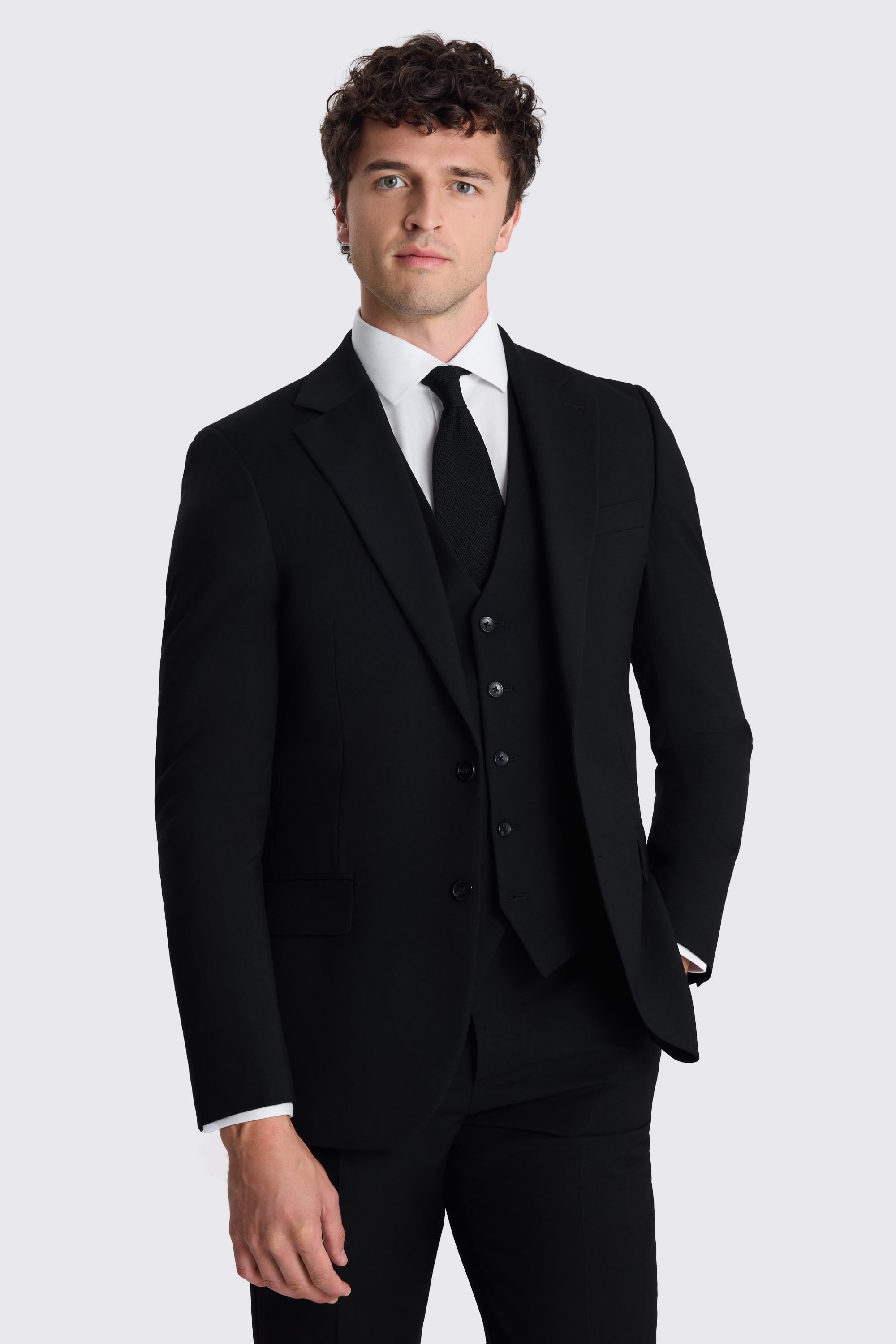 Tailored Fit Black Stretch Suit