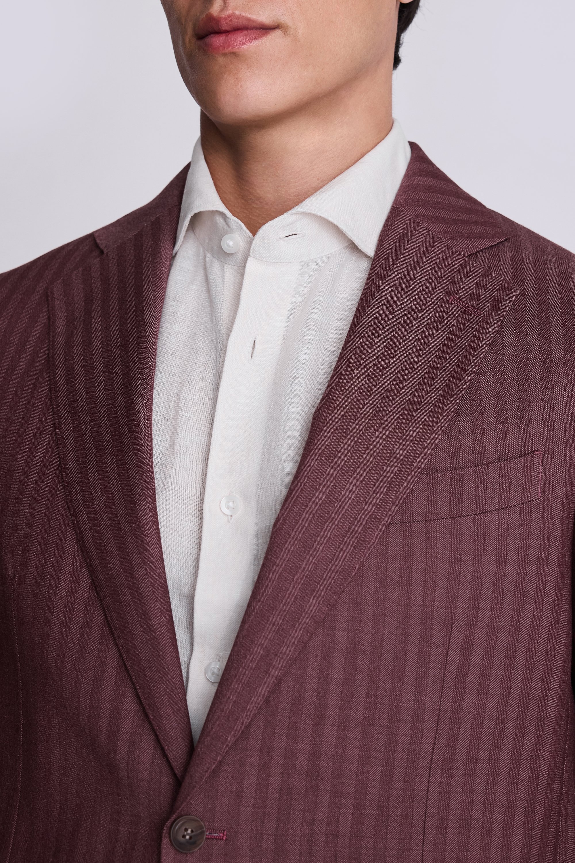 Custom Made cerise herringbone suit