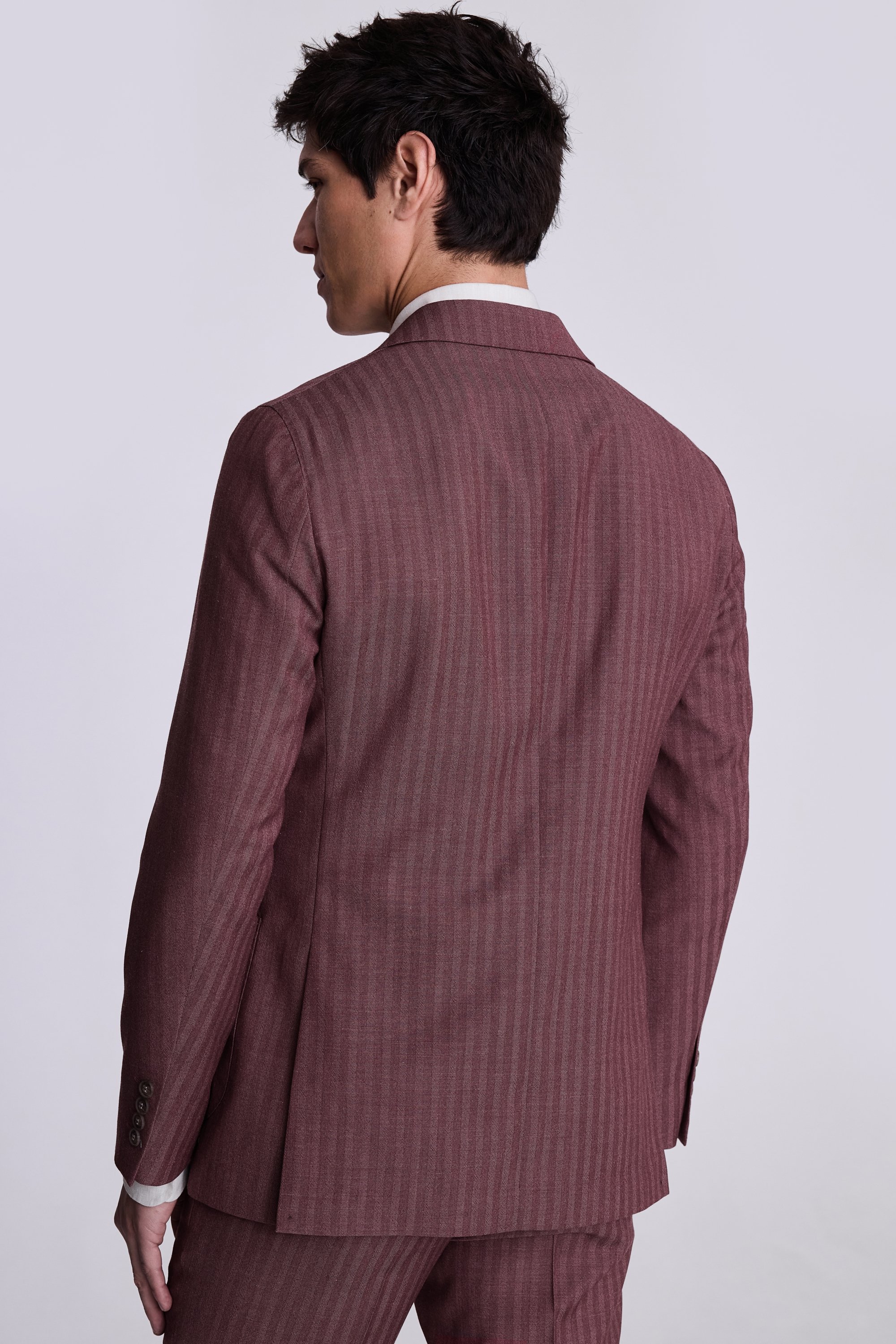 Custom Made cerise herringbone suit