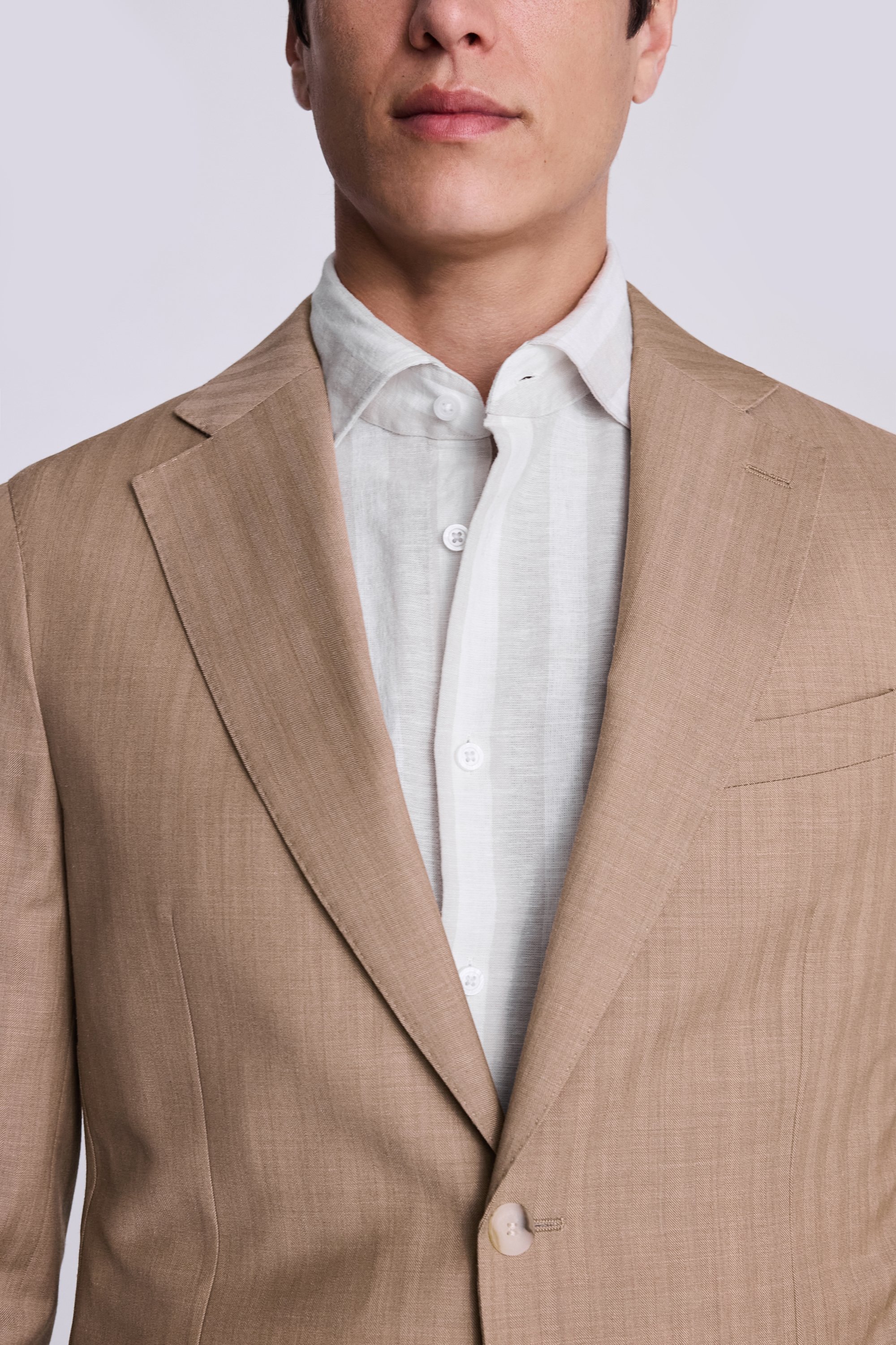 Custom Made sand herringbone suit