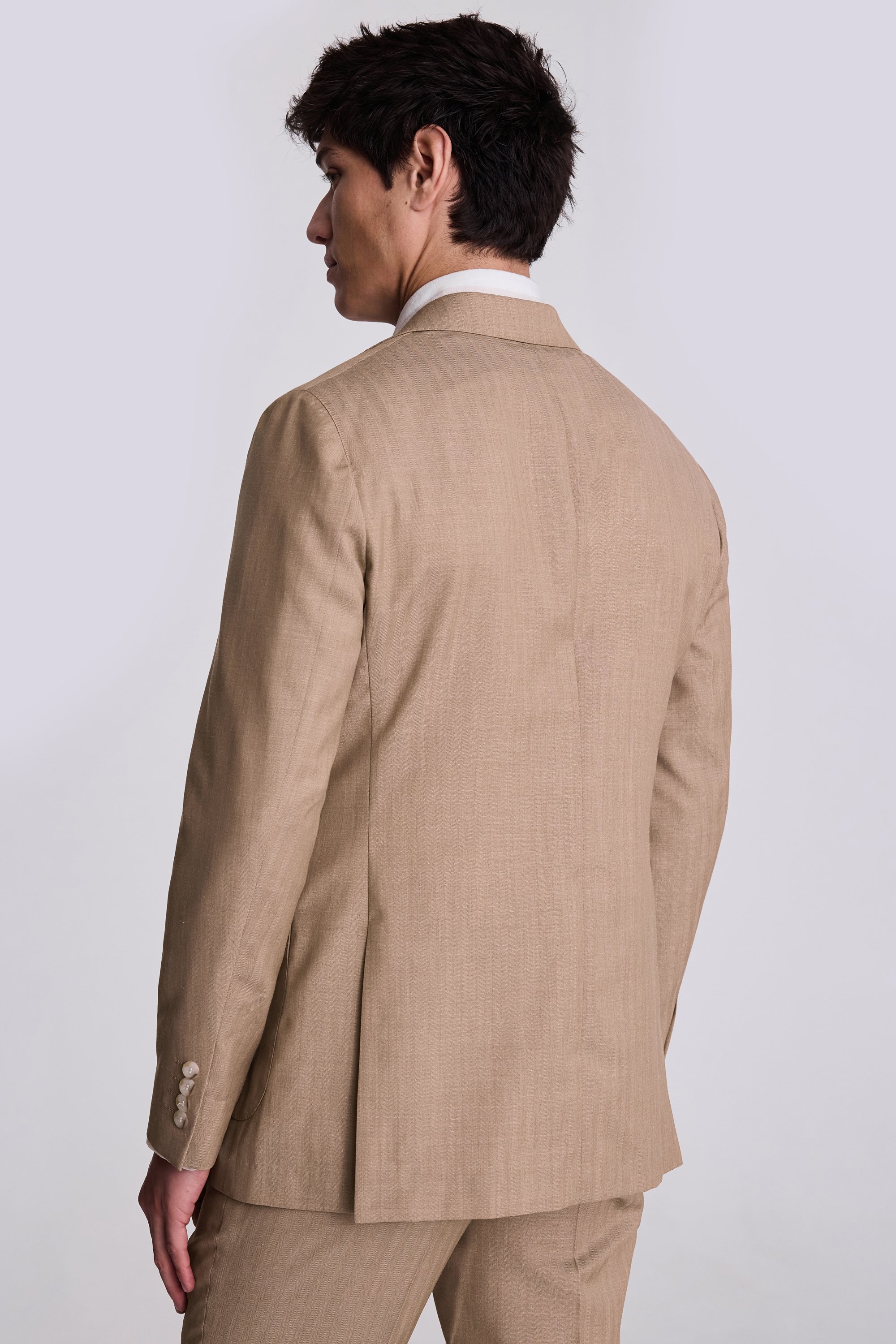 Custom Made sand herringbone suit