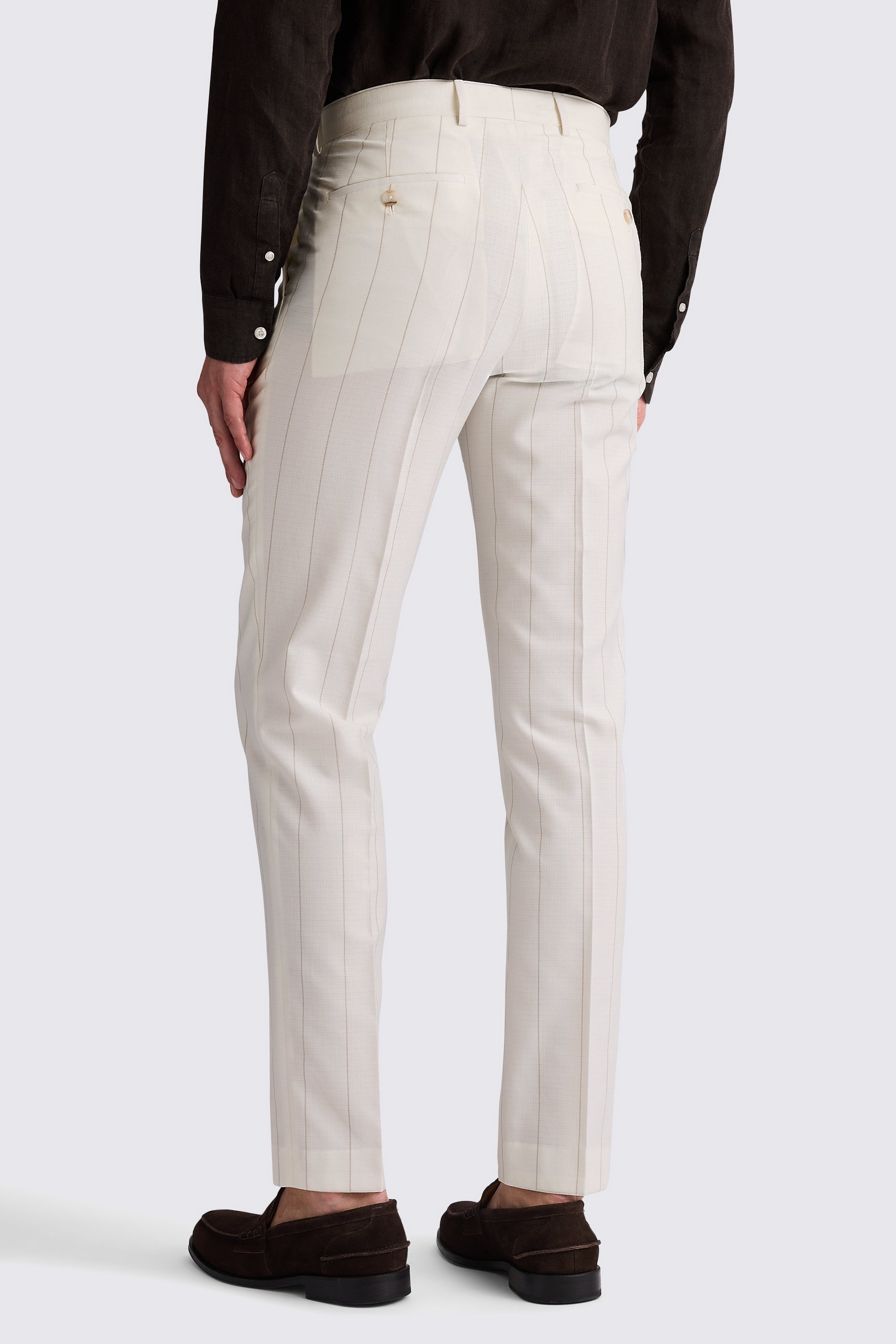 Tailored Ecru Stripe Pants