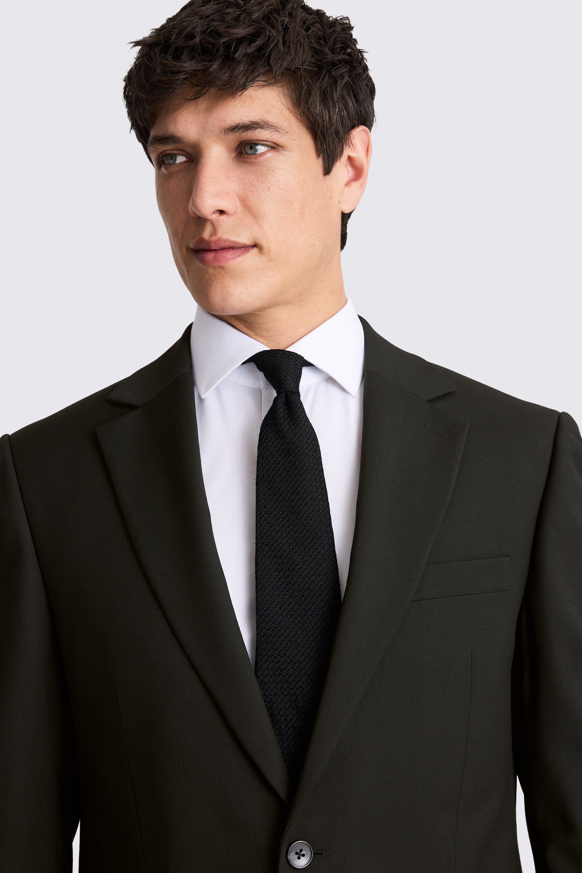 Regular Fit Black Stretch Suit