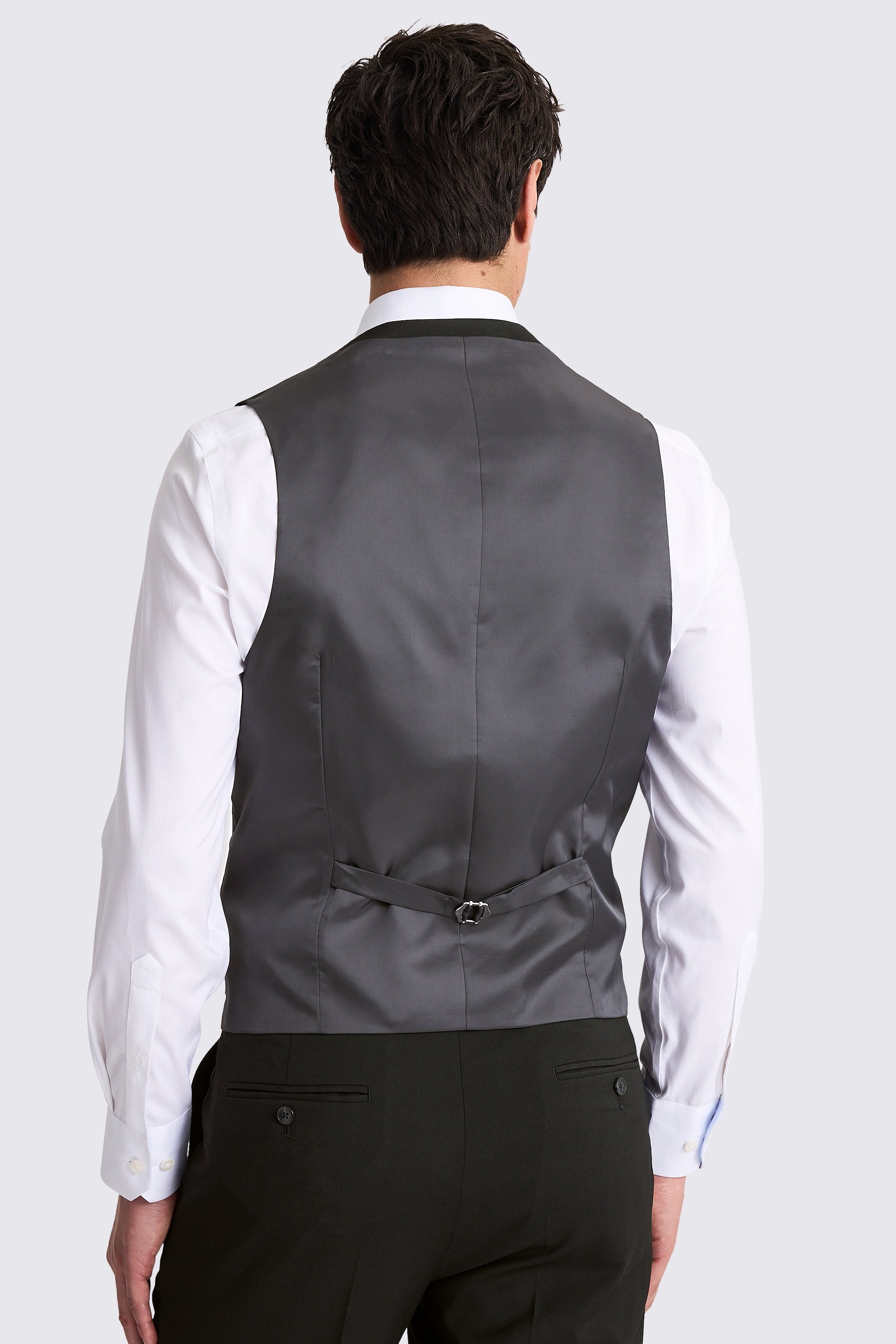 Regular Fit Black Stretch Waistcoat