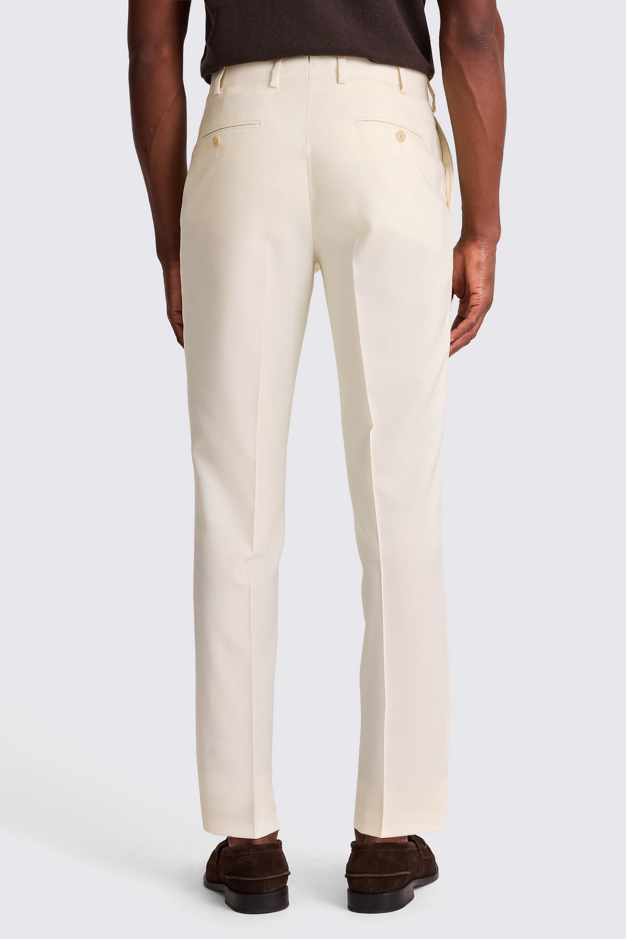 Italian Tailored Fit Off White Trousers
