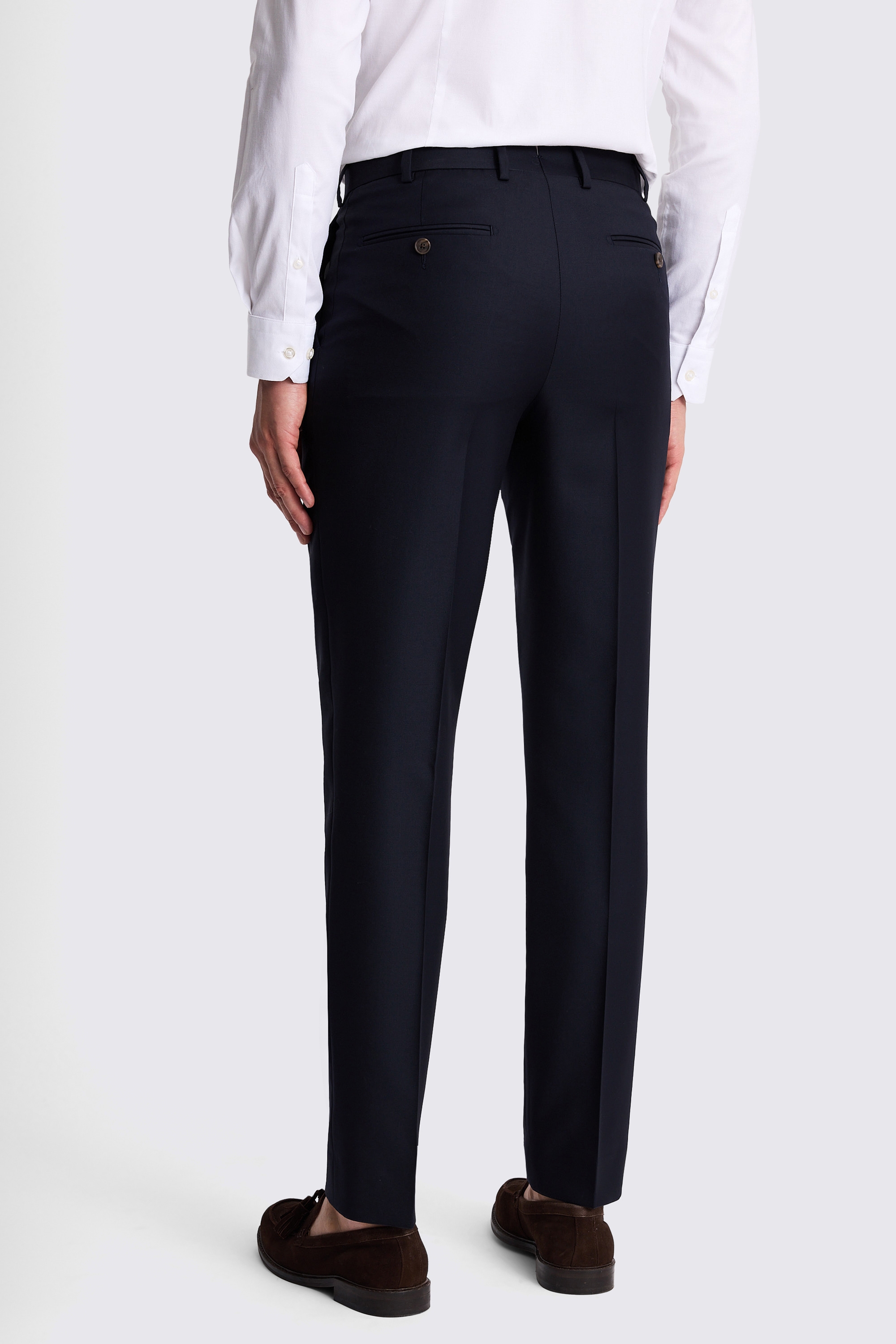 Tailored Fit Navy Twill Trousers
