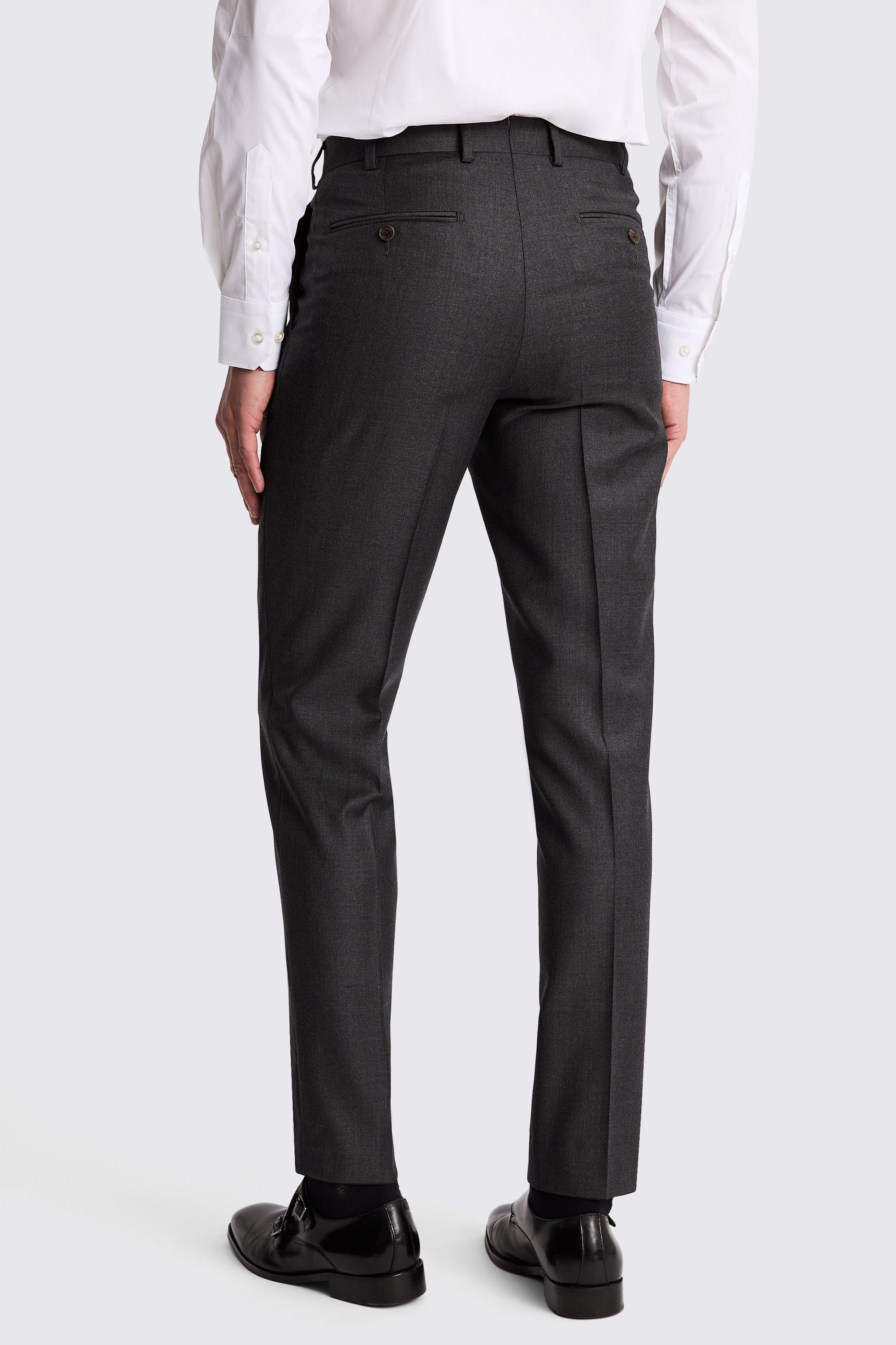 Italian Tailored Fit Charcoal Twill Trousers