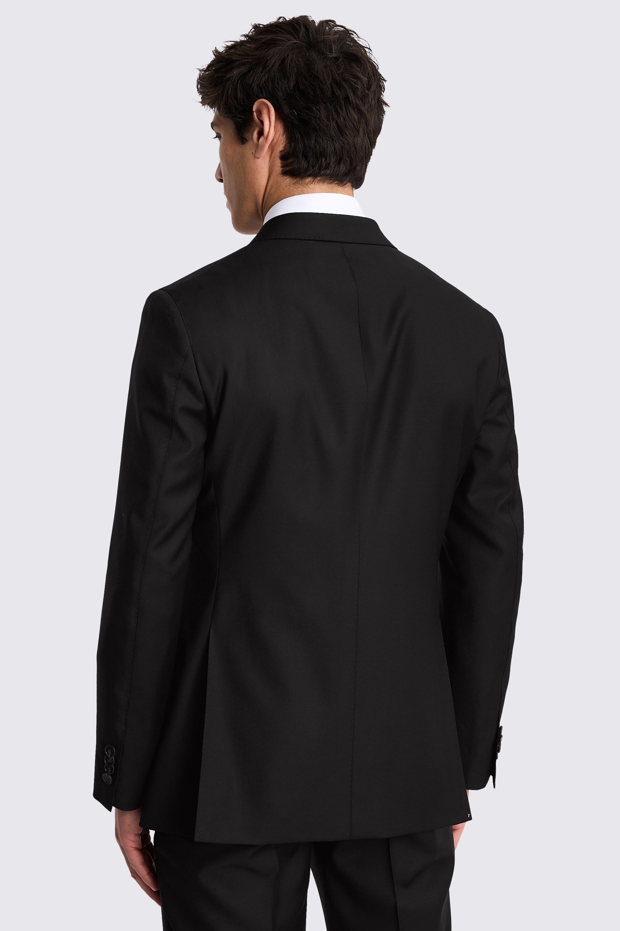 Italian Tailored Fit Black Twill Suit