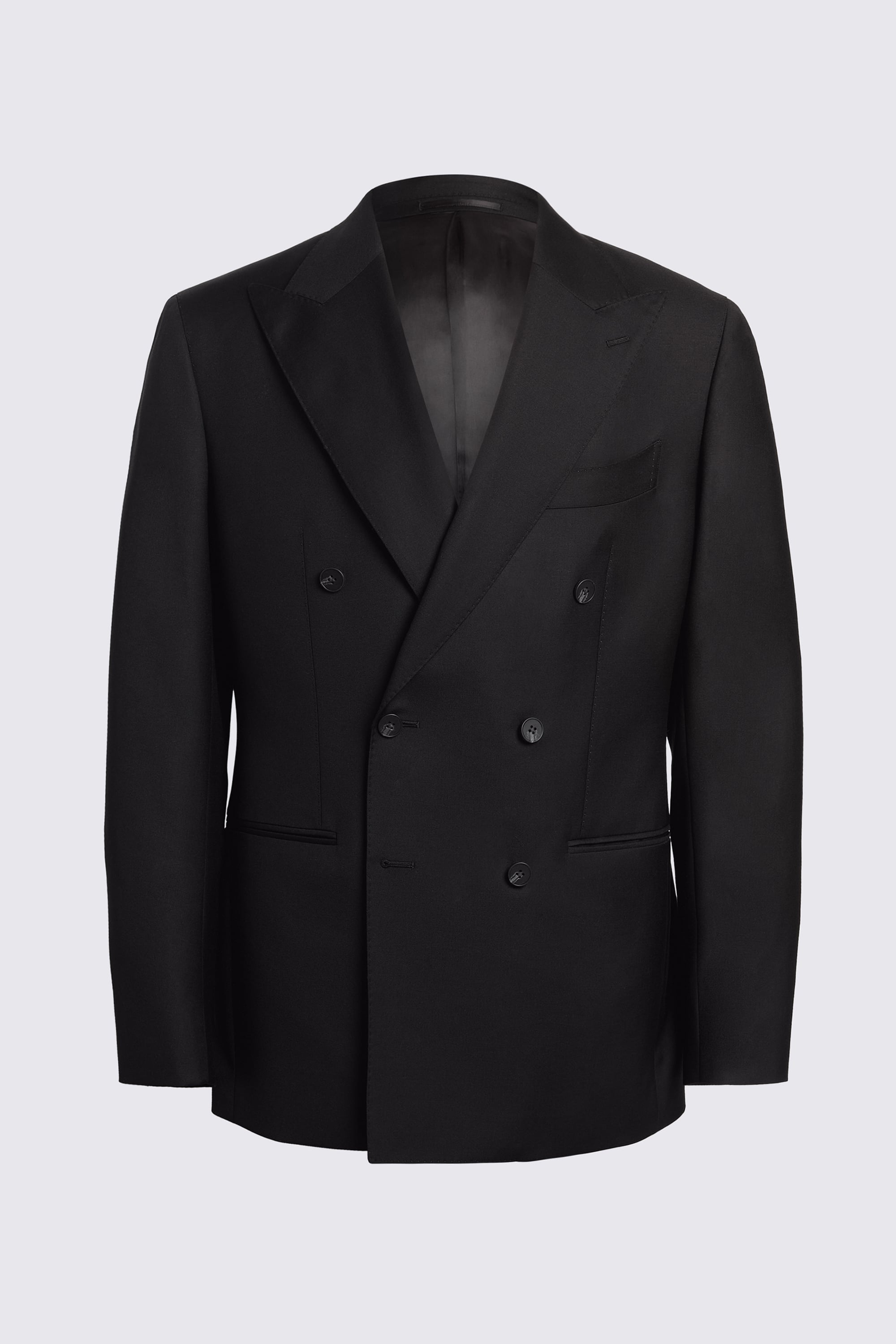 Italian Tailored Fit Black Twill Suit