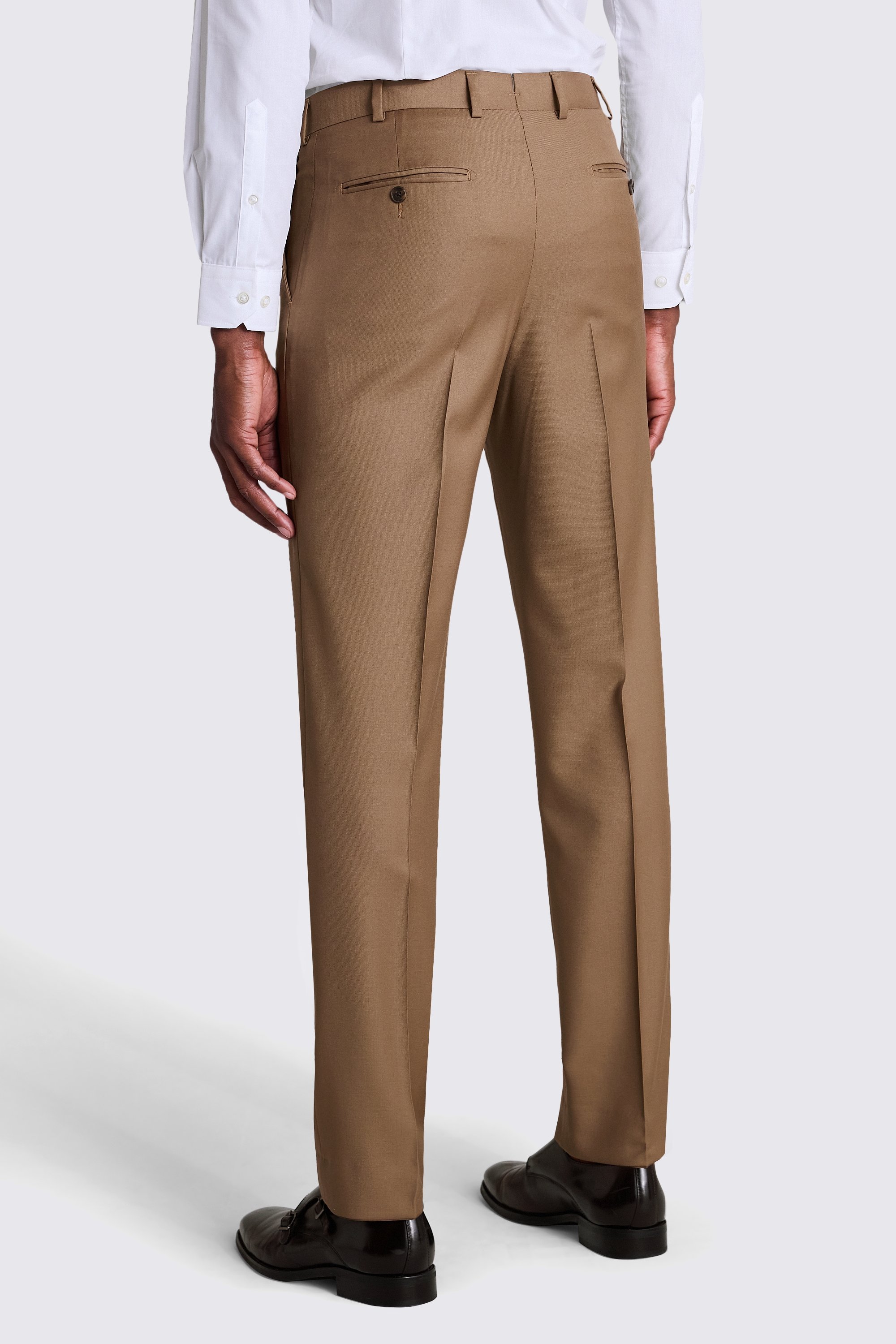 Italian Tailored Fit Rust Twill Trousers