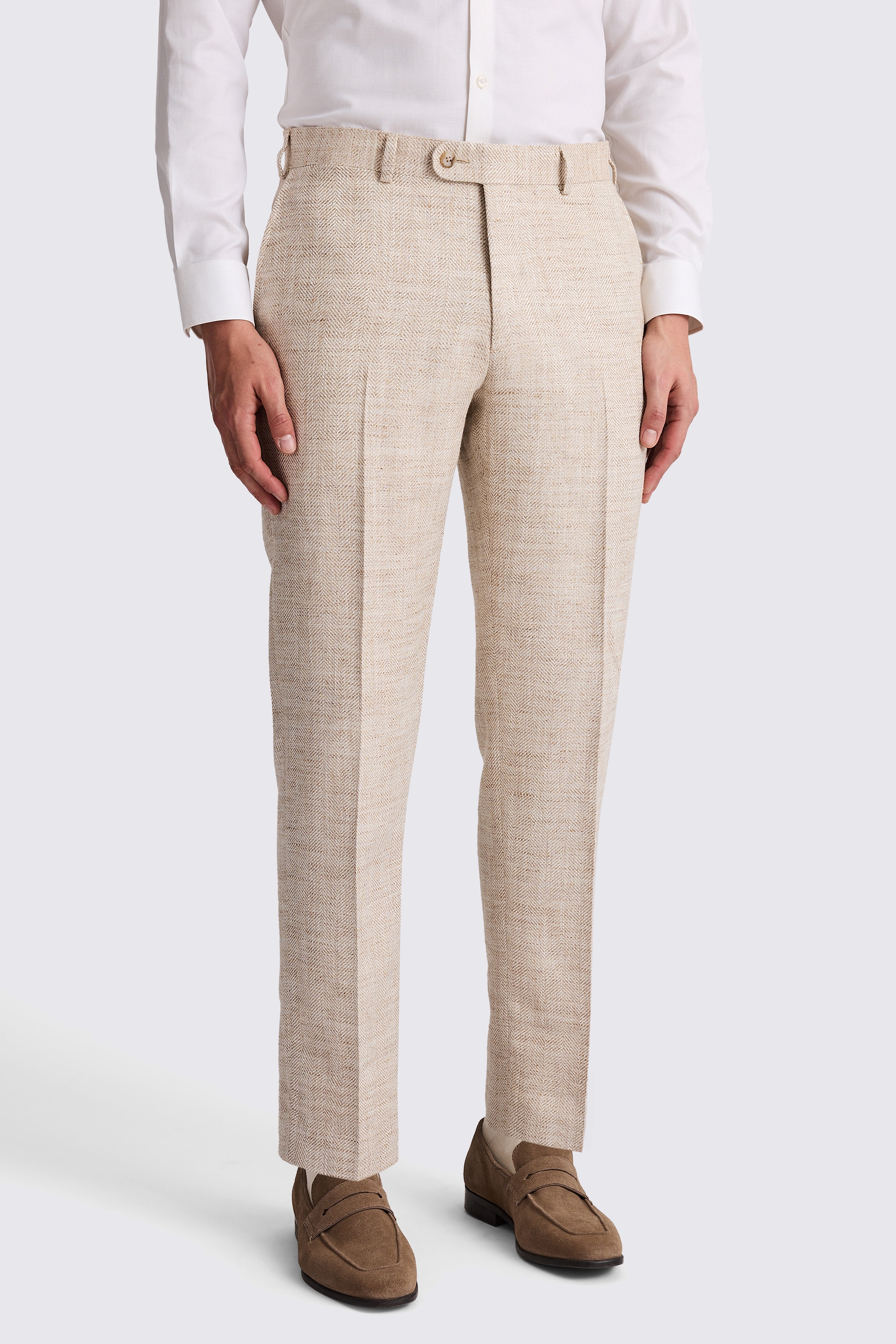 Italian Tailored Fit Oatmeal Trousers